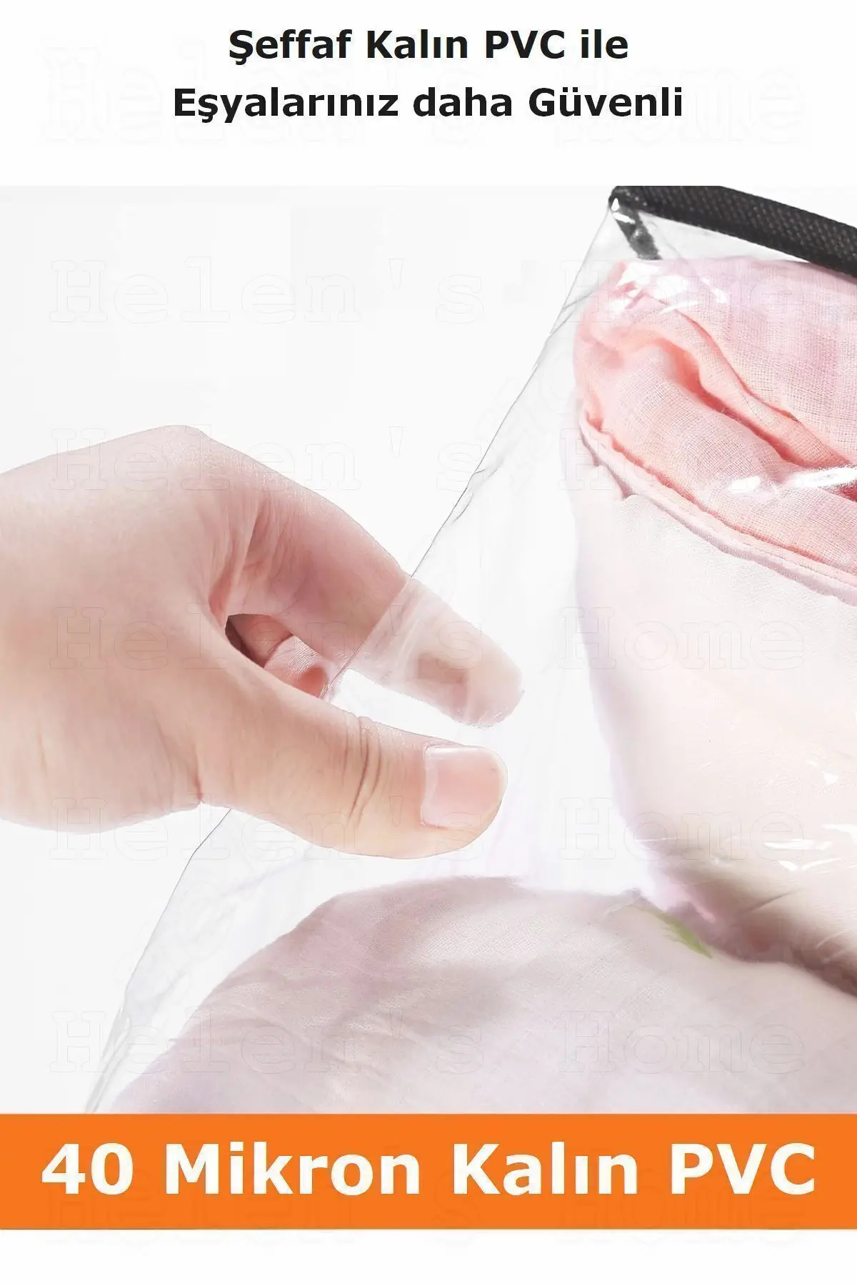 5 Adet 40 Micron Kalın Pvc Saklama Çantası Çeyizlik Geniş Büyük Hurç 50x34x13 Cm