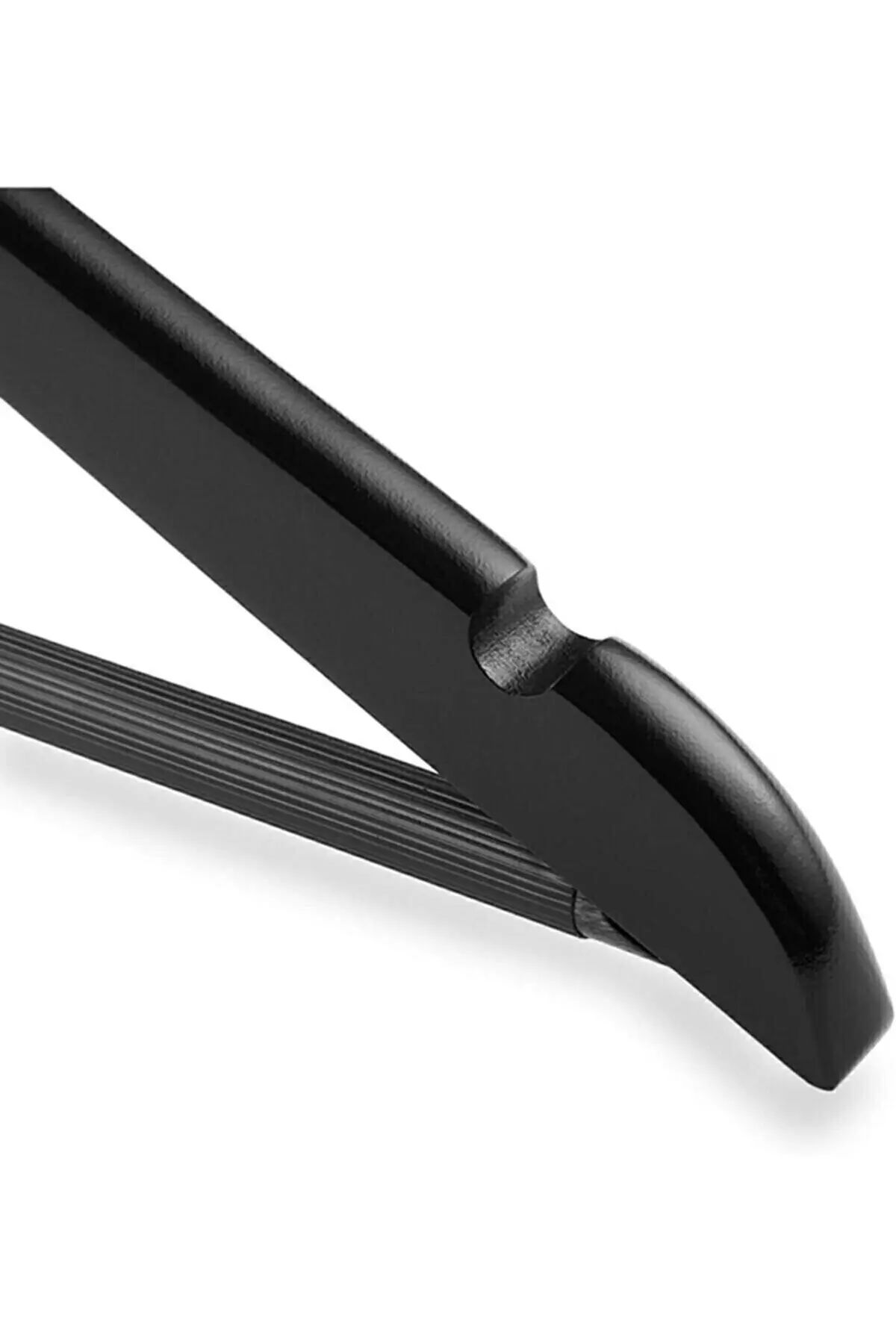 24 Adet - Ahşap Görünümlü Plastik A Kalite Siyah Elbise Askı