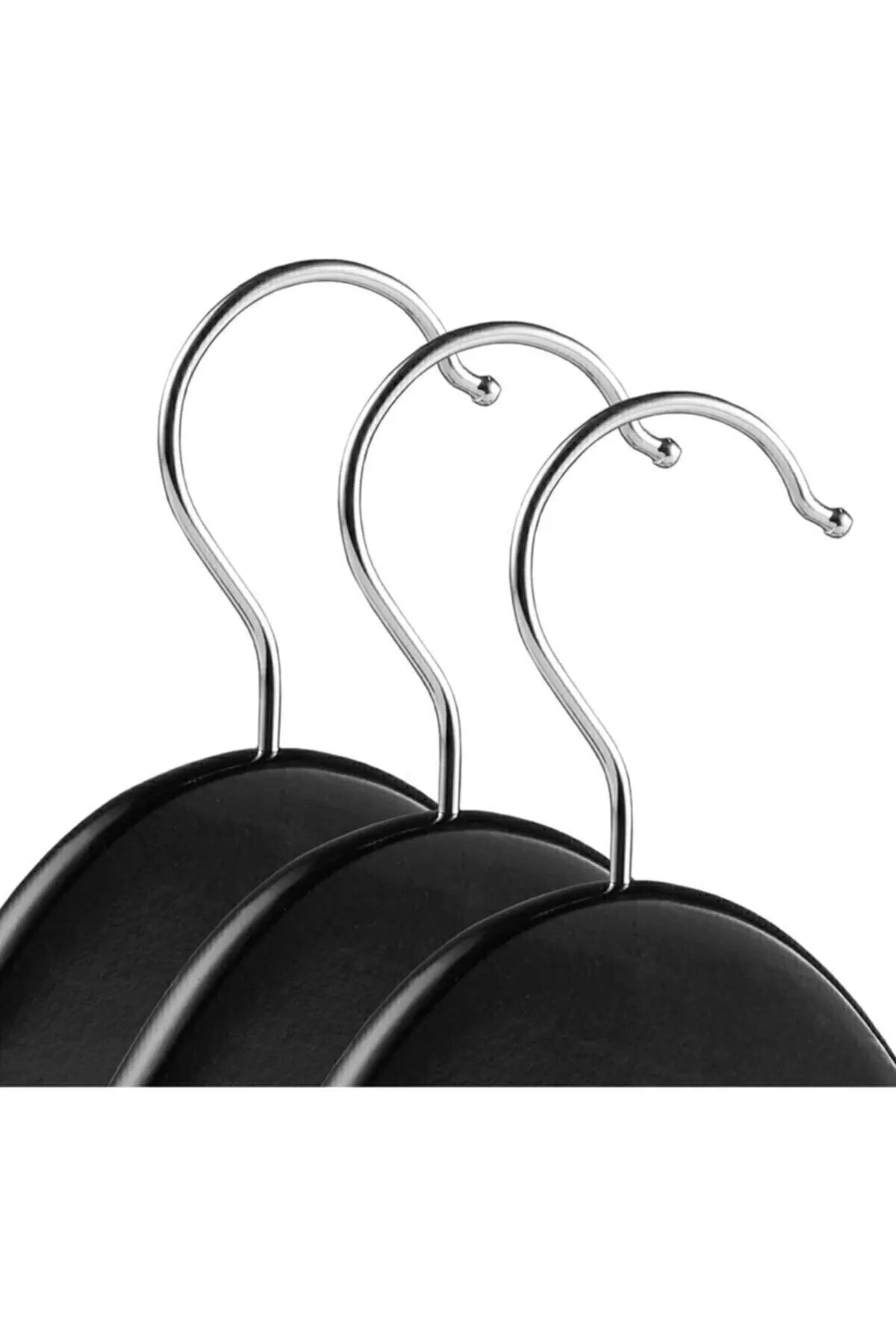 Ahşap Görünümlü Plastik Siyah Kıyafet Elbise Askısı Askılığı Gömlek Askısı Pantolon Askısı 12 Adet