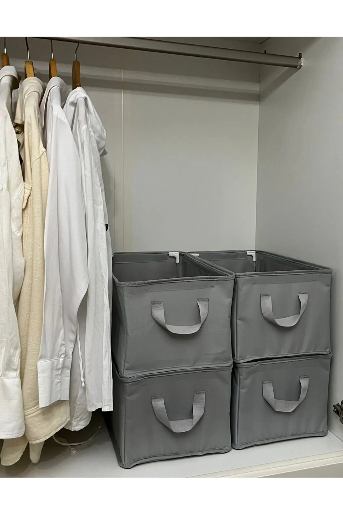 1 adet dolap içi düzenleyici raf düzenleyici saklama katlanabilir kıyafet organizeri  45x25x20