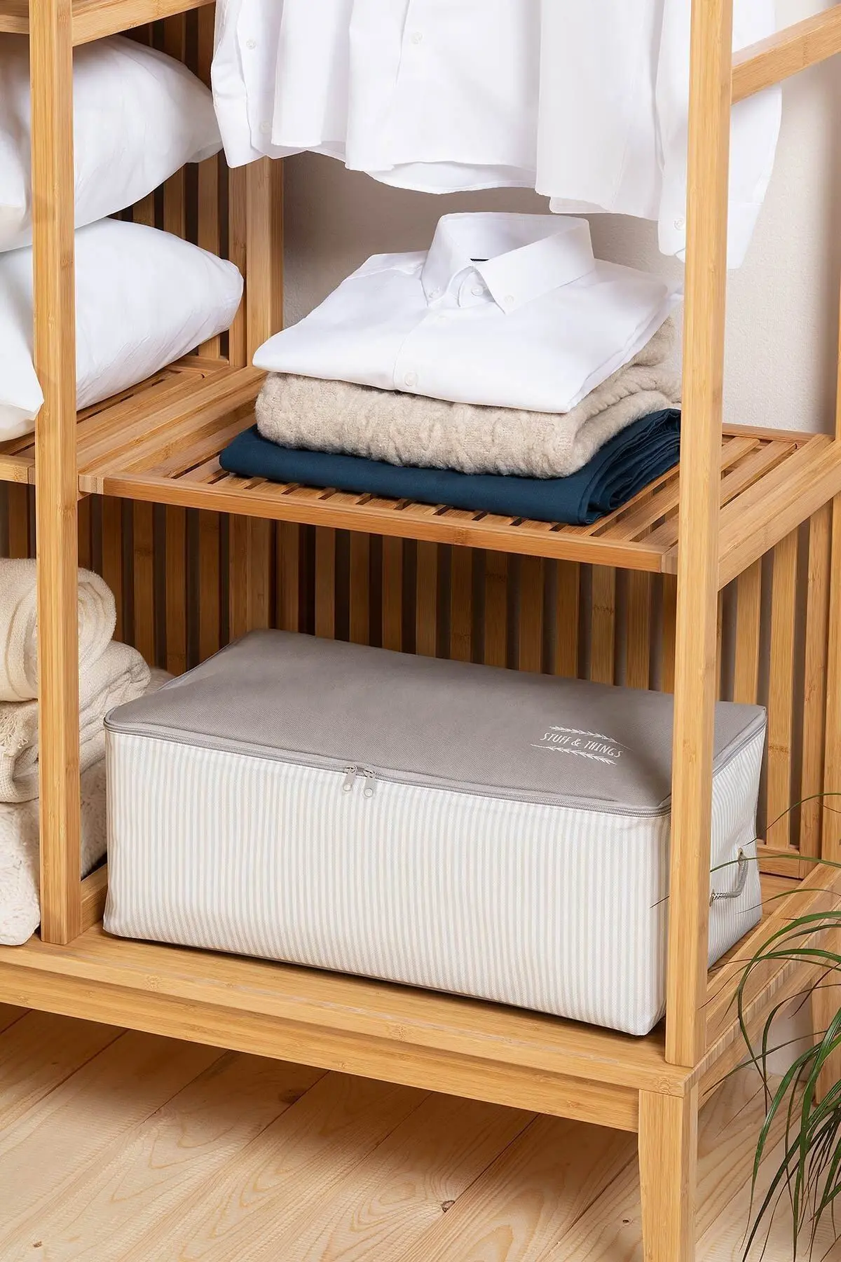 4'lü Stuff&things Gri Baza Altı Kazak Pike Battaniye Hurcu