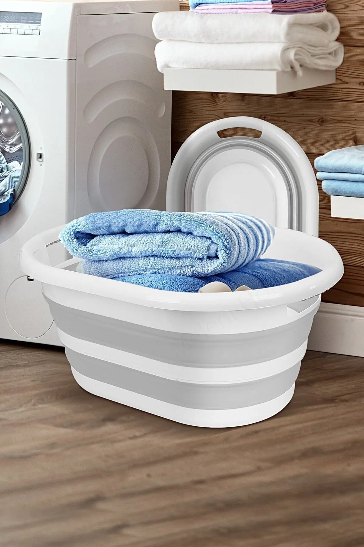 Meleni Home Katlanabilir Silikon Çamaşır Sepeti - Magic Vip Akordiyon Katlanır Sepet