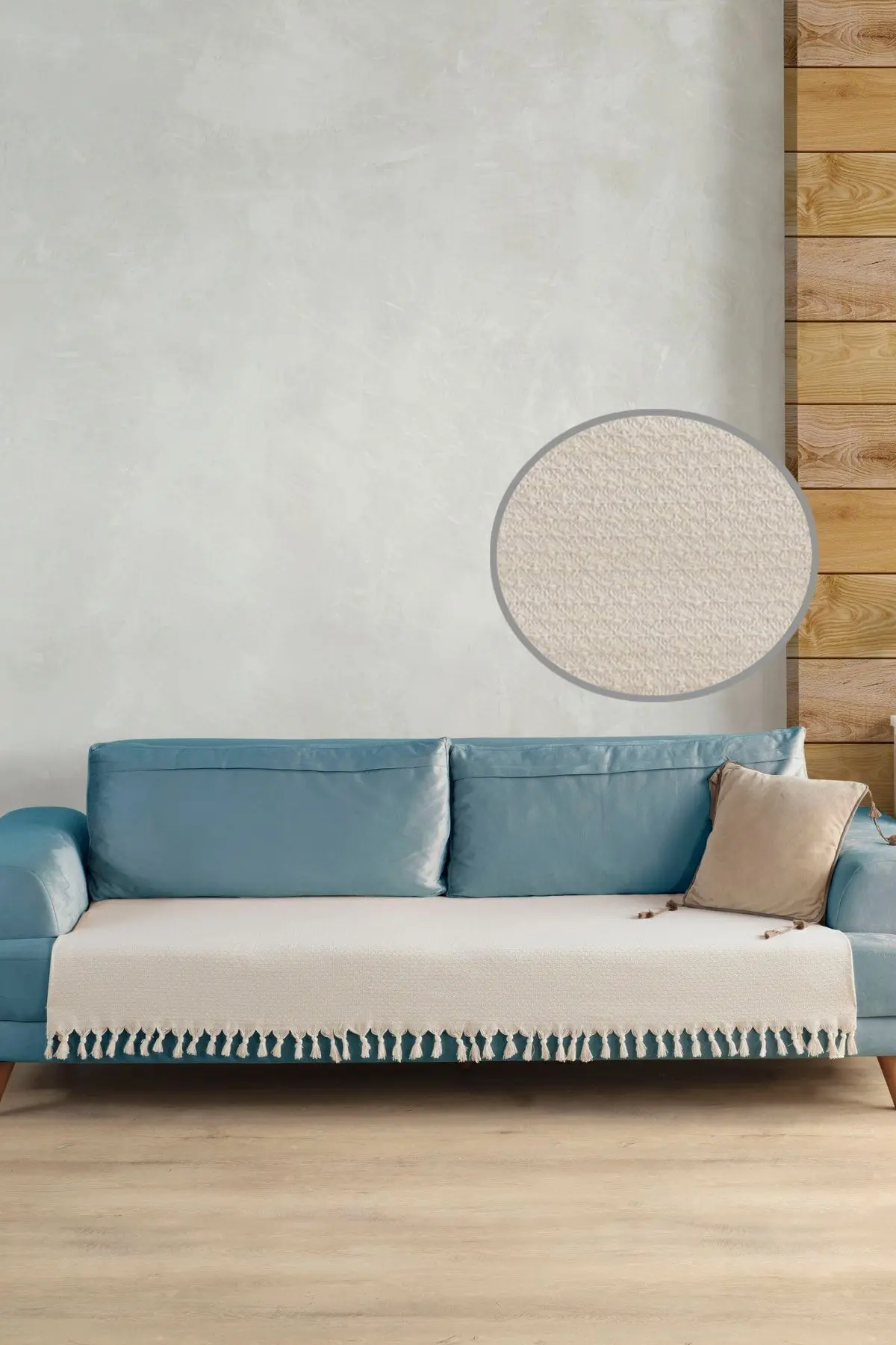 LADYNİL Yıldız Oturma Yerini Kapatan Koltuk Örtüsü Ekru 115x200