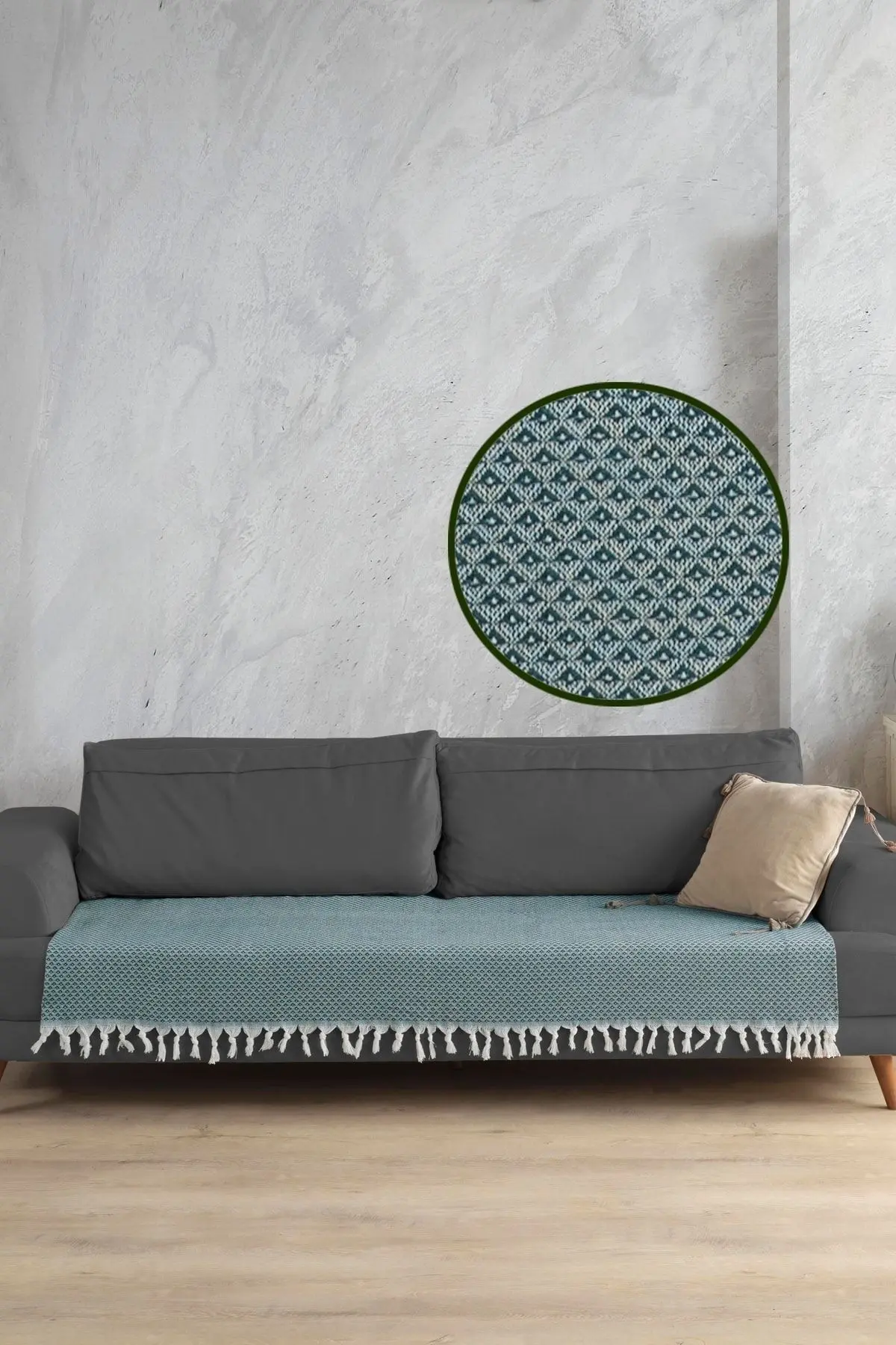 LADYNİL Yıldız Oturma Yerini Kapatan Koltuk Örtüsü Yeşil 115x200