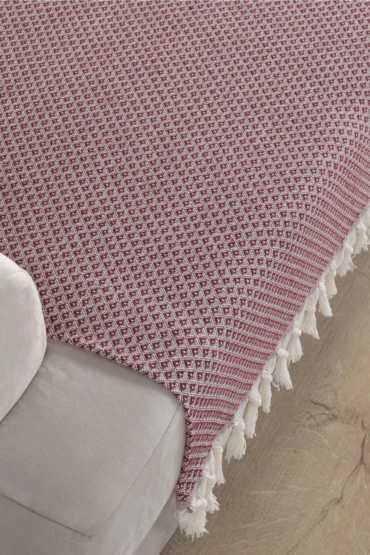 Yıldız Oturma Yerini Kapatan Koltuk Örtüsü Bordo 115x200