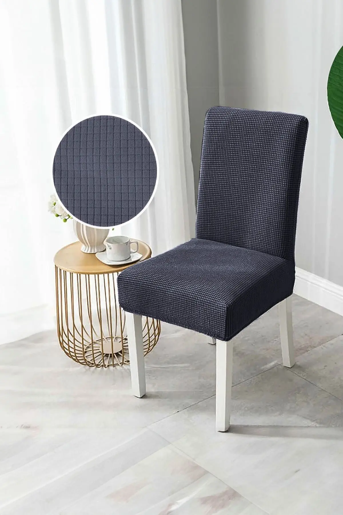 Faiend Sandalye Kılıfı Yıkanabilir Likralı Esnek Lastikli Sandalye Örtü
