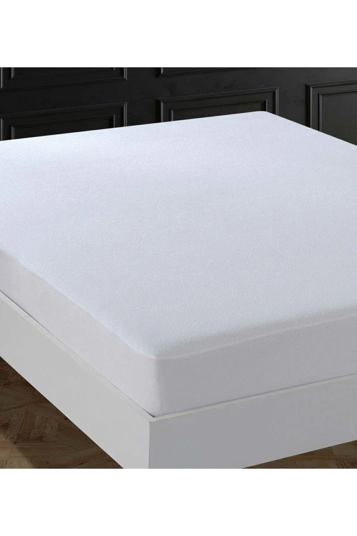 Micro Fitted Full Kenar Su Sıvı Geçirmez Alez Çarşaf Tek Çift Kişilik Beyaz Renkli Yatak Koruyucu