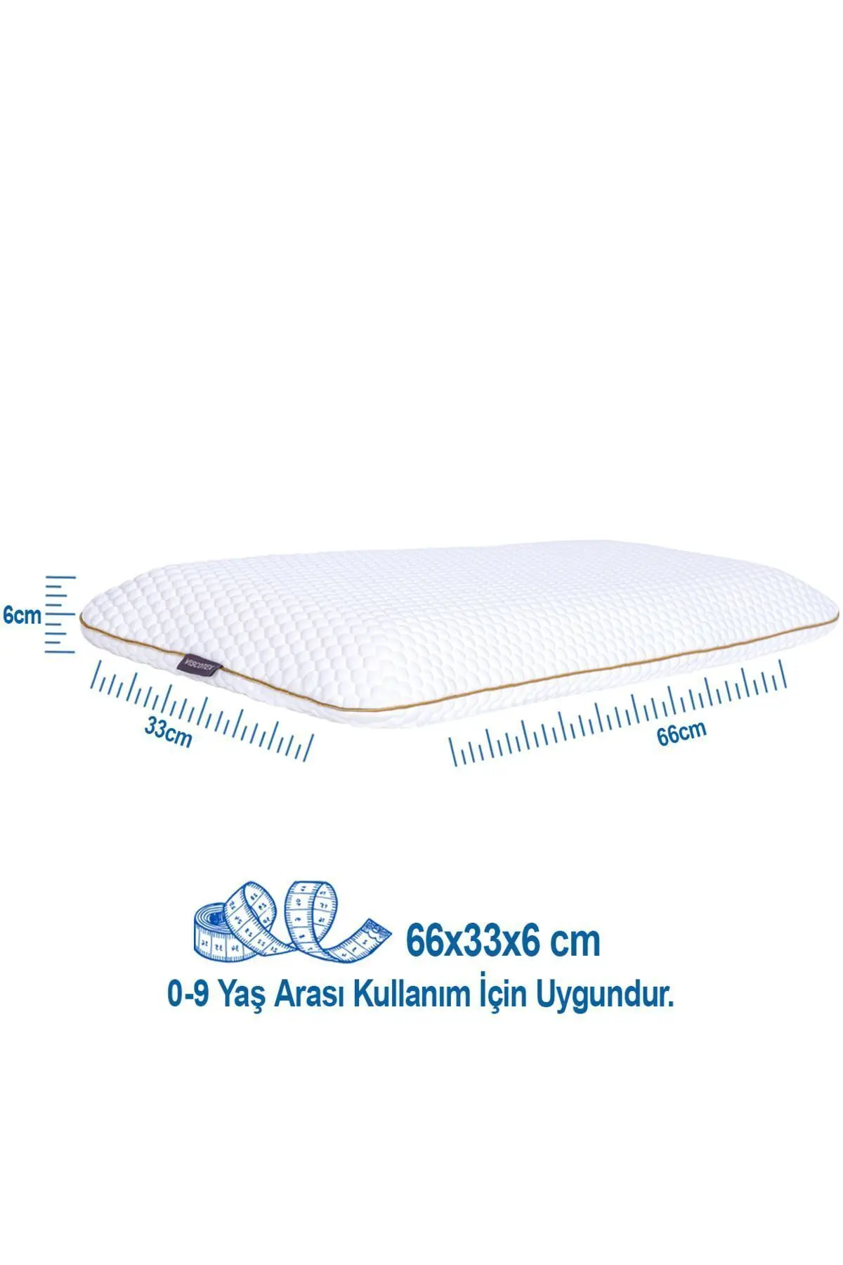 Ortopedik Çocuk Yastığı (SENSİTİVE BABY) 66x33x6cm, Beyaz