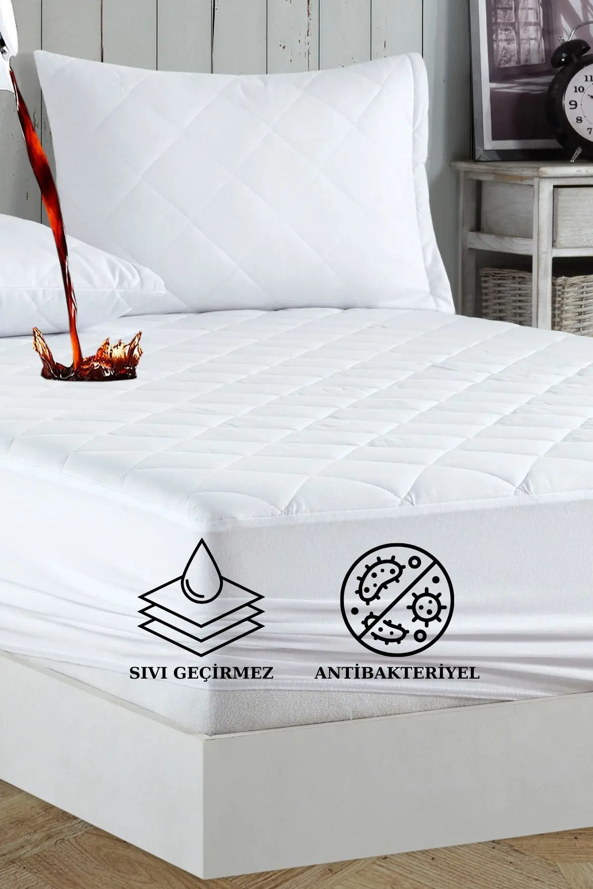 Formeya Adelya Kapitone Fitted Full Kenar Su Sıvı Geçirmez Yatak Koruyucu Alez Tek Çift Battal (16 Ebat)