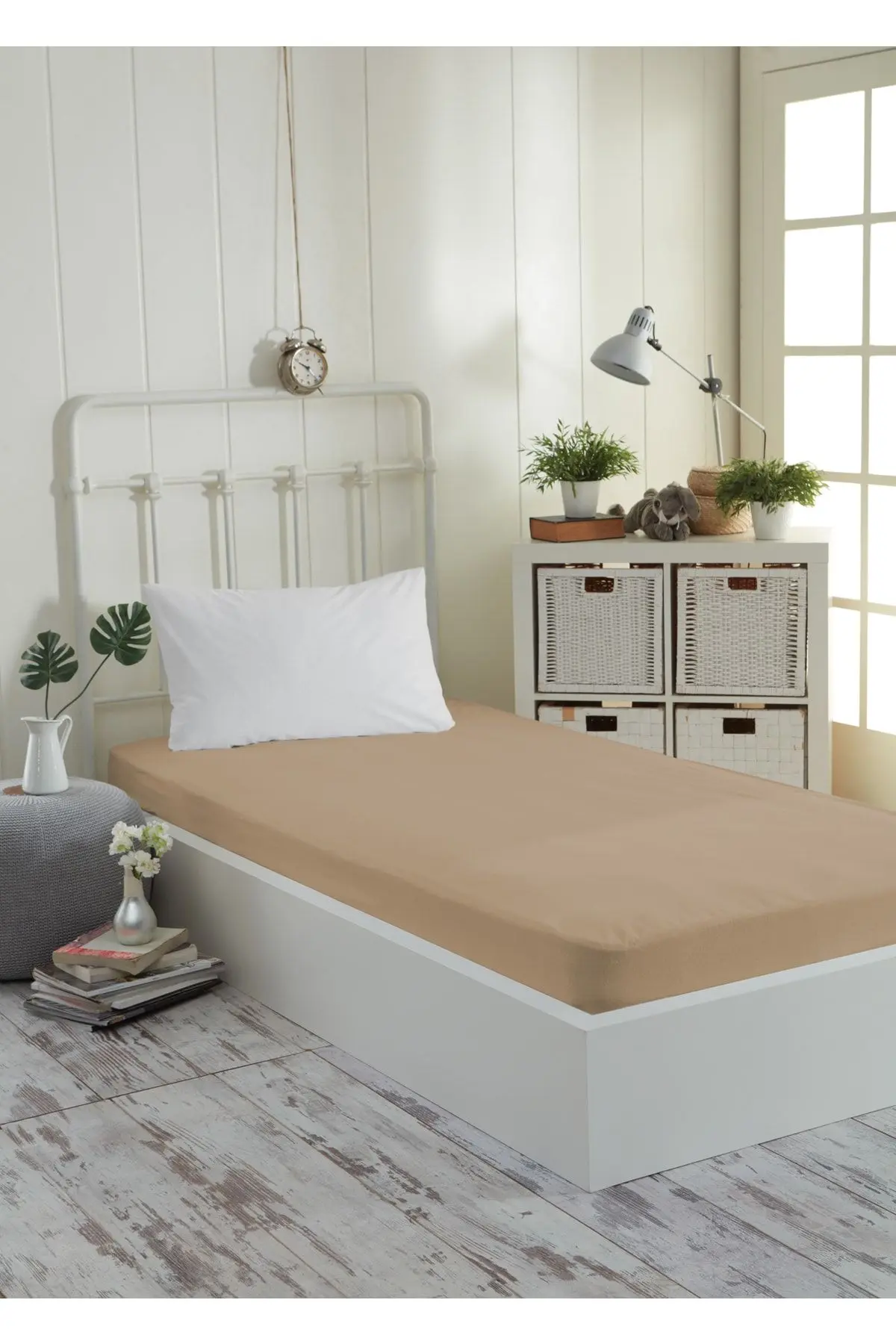 Micro Fitted Full Kenar Su Sıvı Geçirmez Yatak Koruyucu Alez Çarşaf Kum Beji