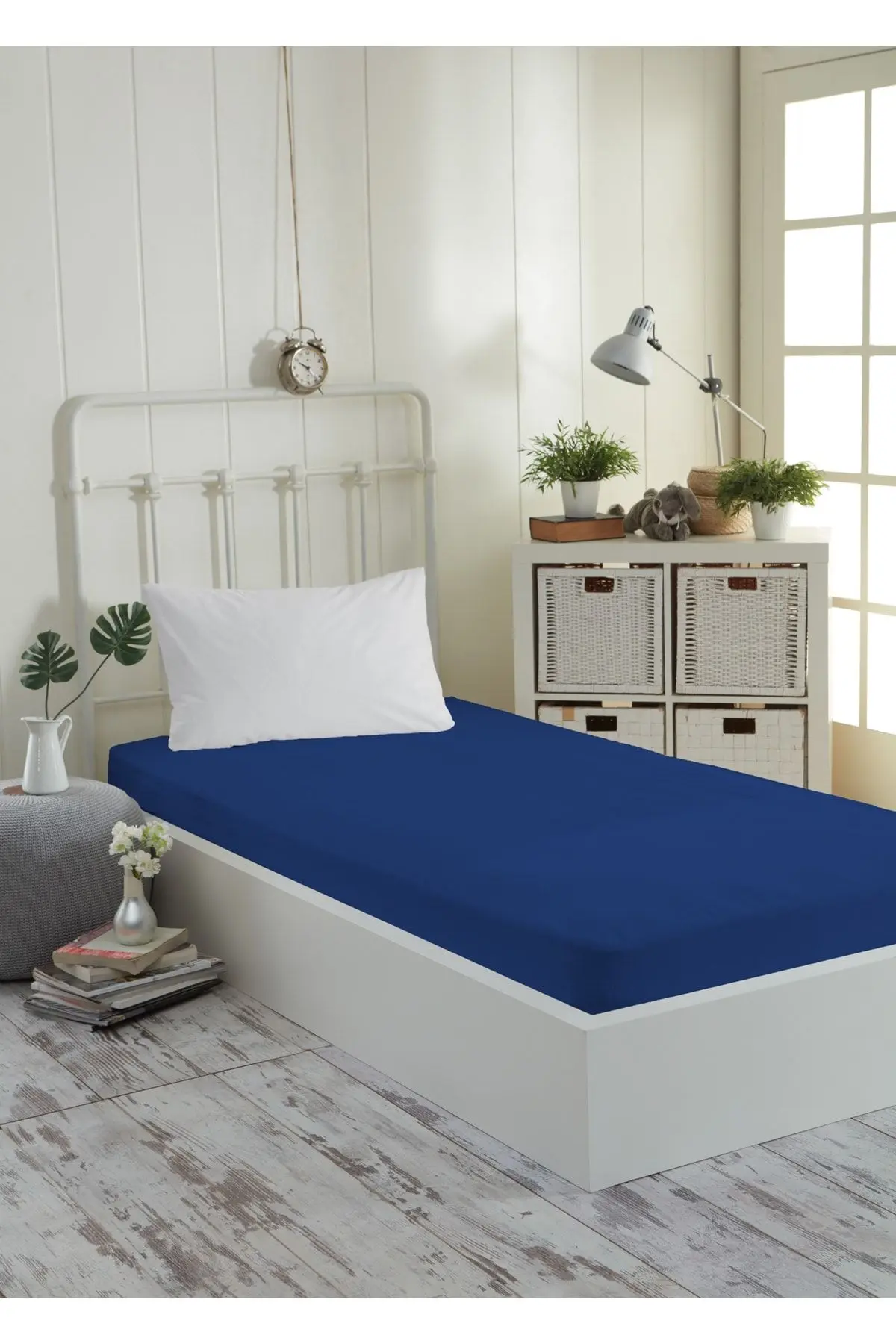 Micro Fitted Full Kenar Su Sıvı Geçirmez Yatak Koruyucu Alez Çarşaf Gece Mavisi