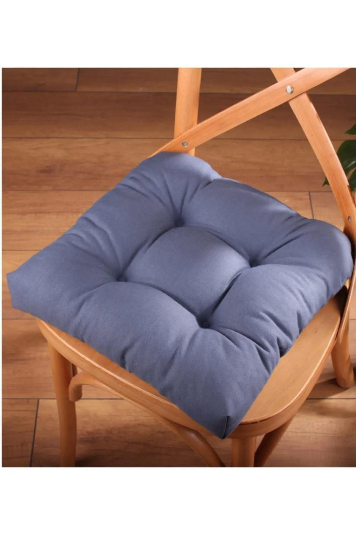 ALTINPAMUK Gold Pofidik Petrol Sandalye Minderi Özel Dikişli Bağcıklı 40x40cm