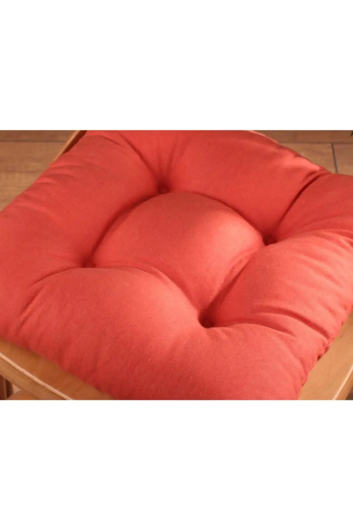 Gold Pofidik Kiremit Sandalye Minderi Özel Dikişli Bağcıklı 40x40cm