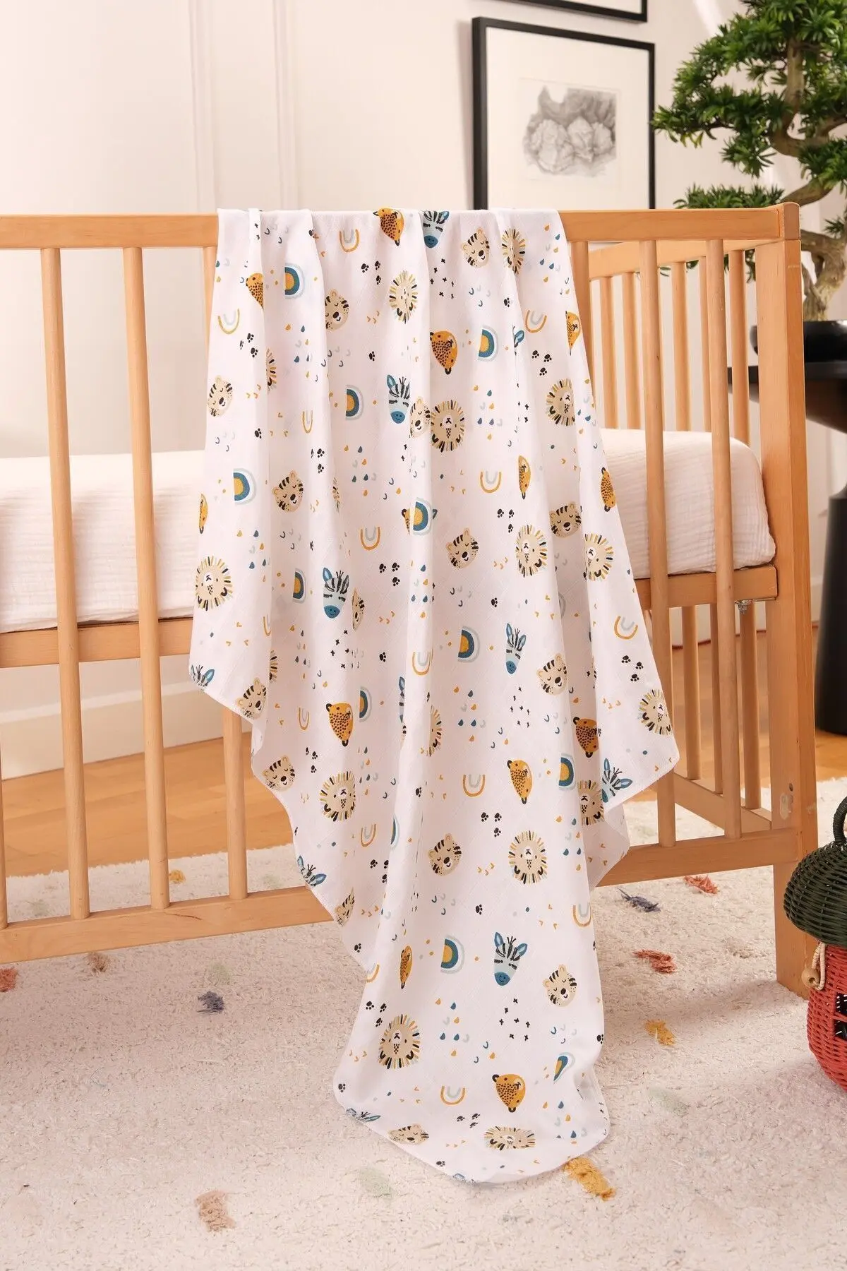 Çok Amaçlı Müslin Örtü & Battaniye 3'lü Set %100 Pamuk Oeko-teks Sertifikalı 80x80 Cm