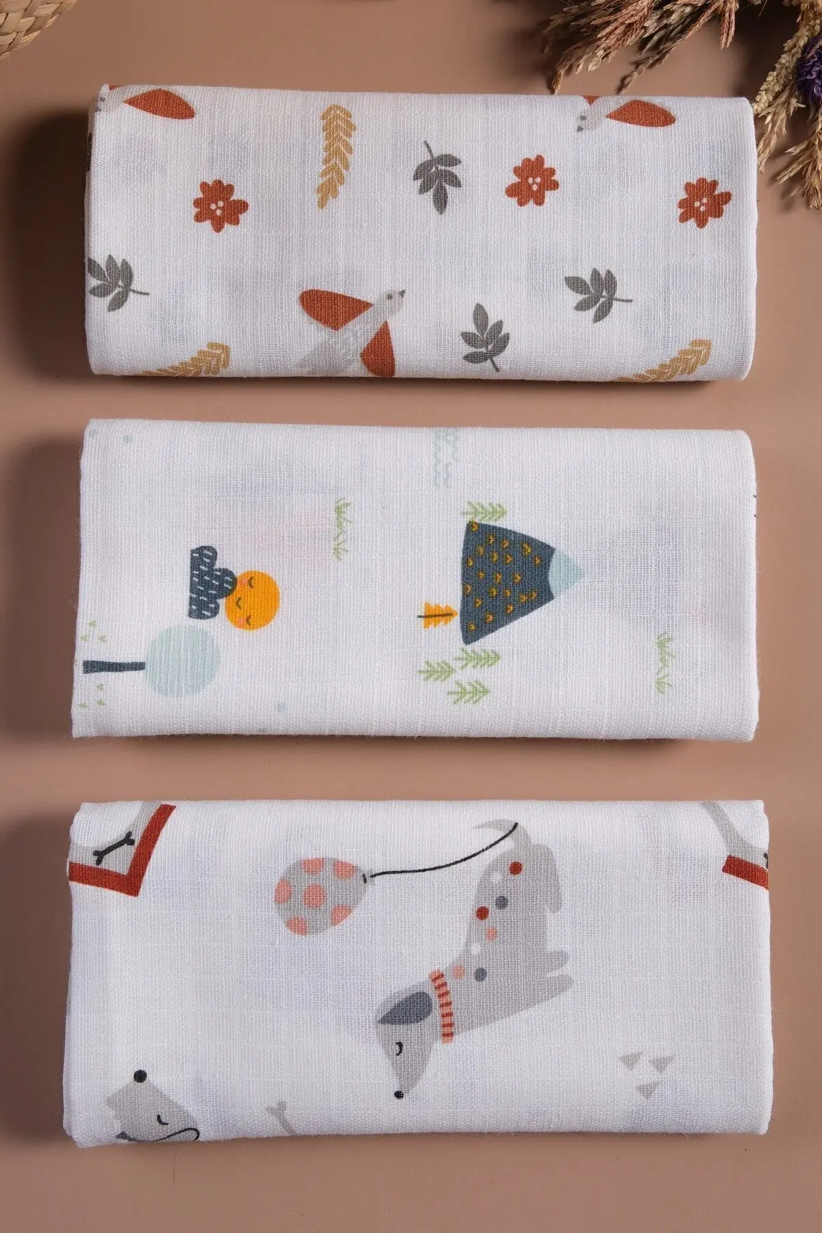 Bondberro Çok Amaçlı Müslin Örtü & Battaniye 3'lü Set %100 Pamuk Oeko-teks Sertifikalı 80x80 Cm / Çk1