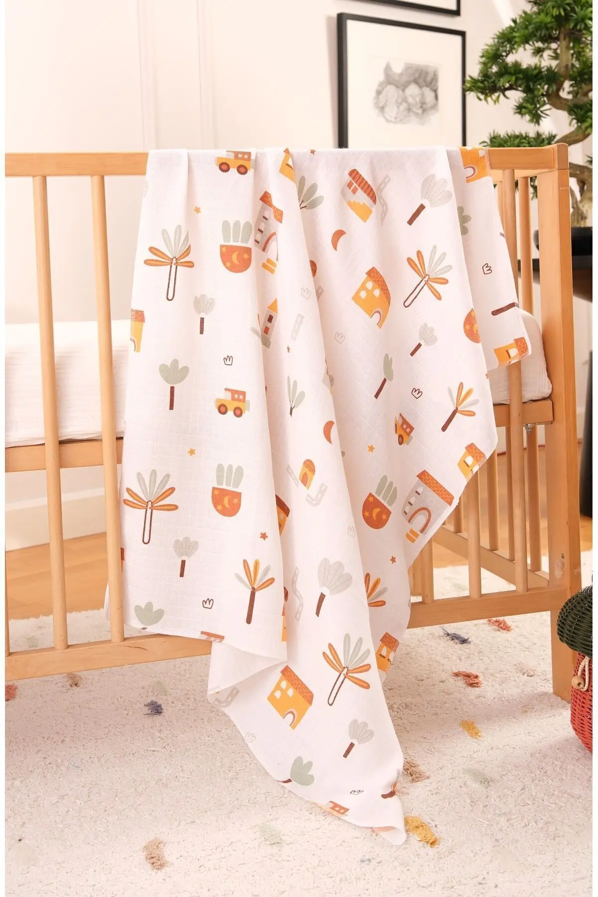 Çok Amaçlı Müslin Örtü & Battaniye 3'lü Set %100 Pamuk Oeko-teks Sertifikalı 80x80 Cm