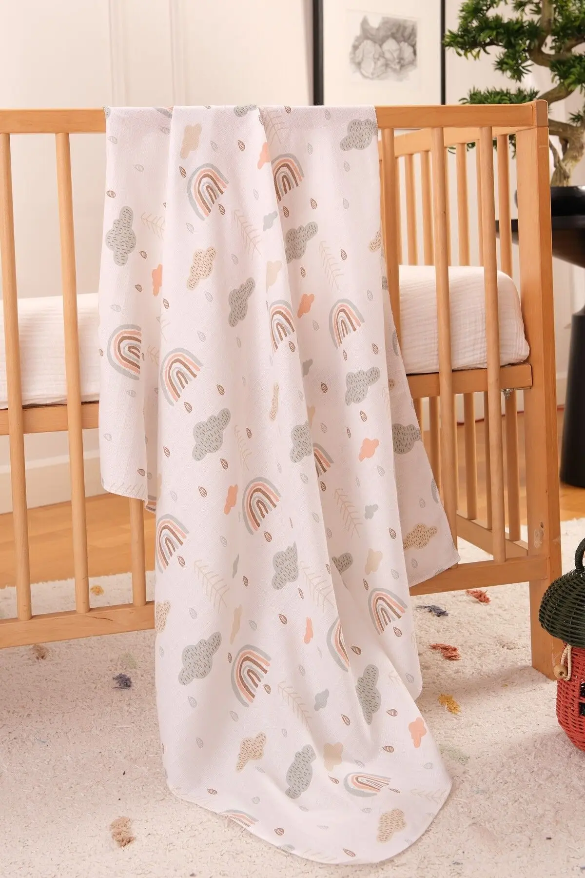 Çok Amaçlı Müslin Örtü & Battaniye 3'lü Set %100 Pamuk Oeko-teks Sertifikalı 80x80 Cm