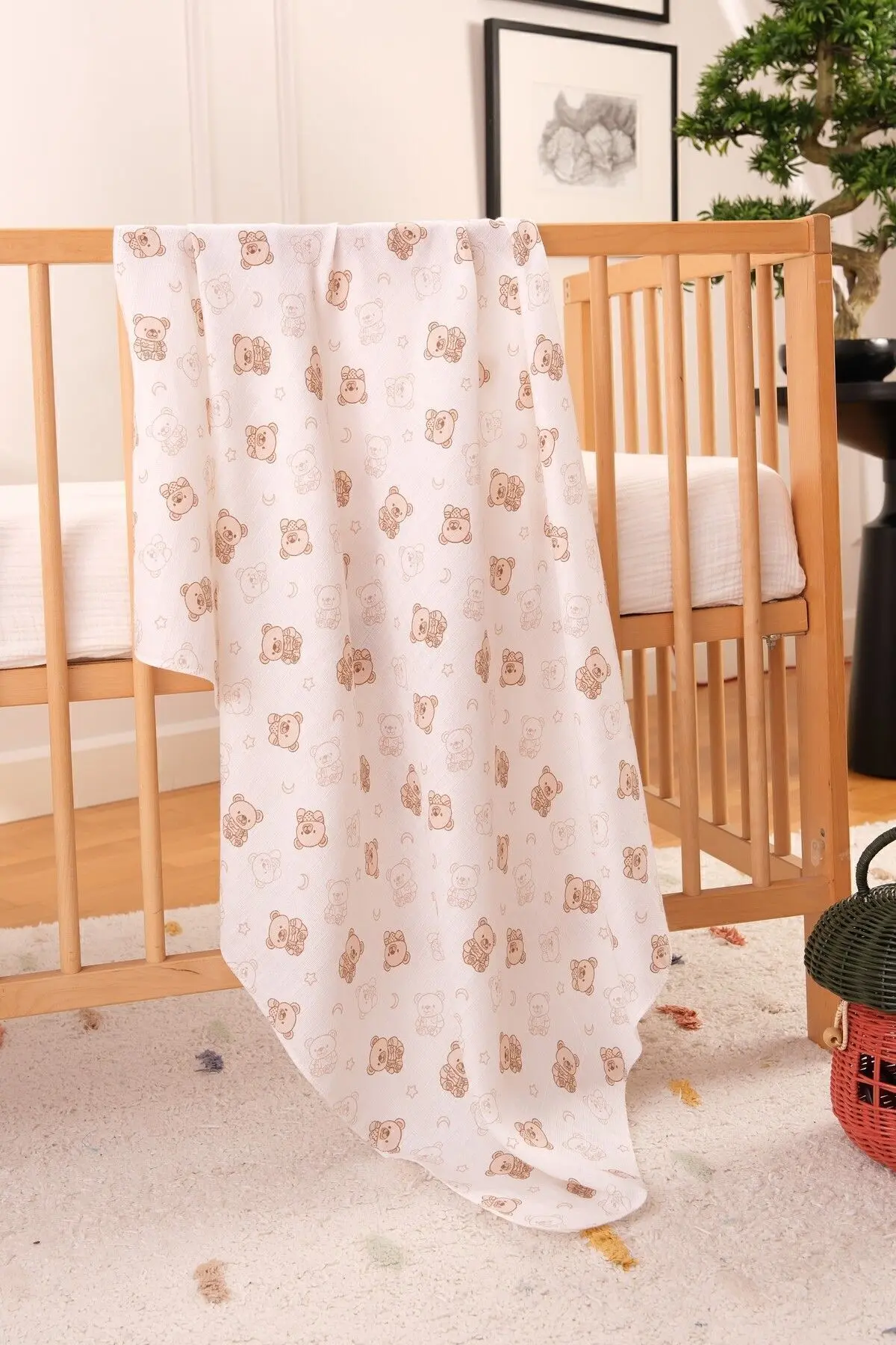 Çok Amaçlı Müslin Örtü & Battaniye 3'lü Set %100 Pamuk Oeko-teks Sertifikalı 80x80 Cm