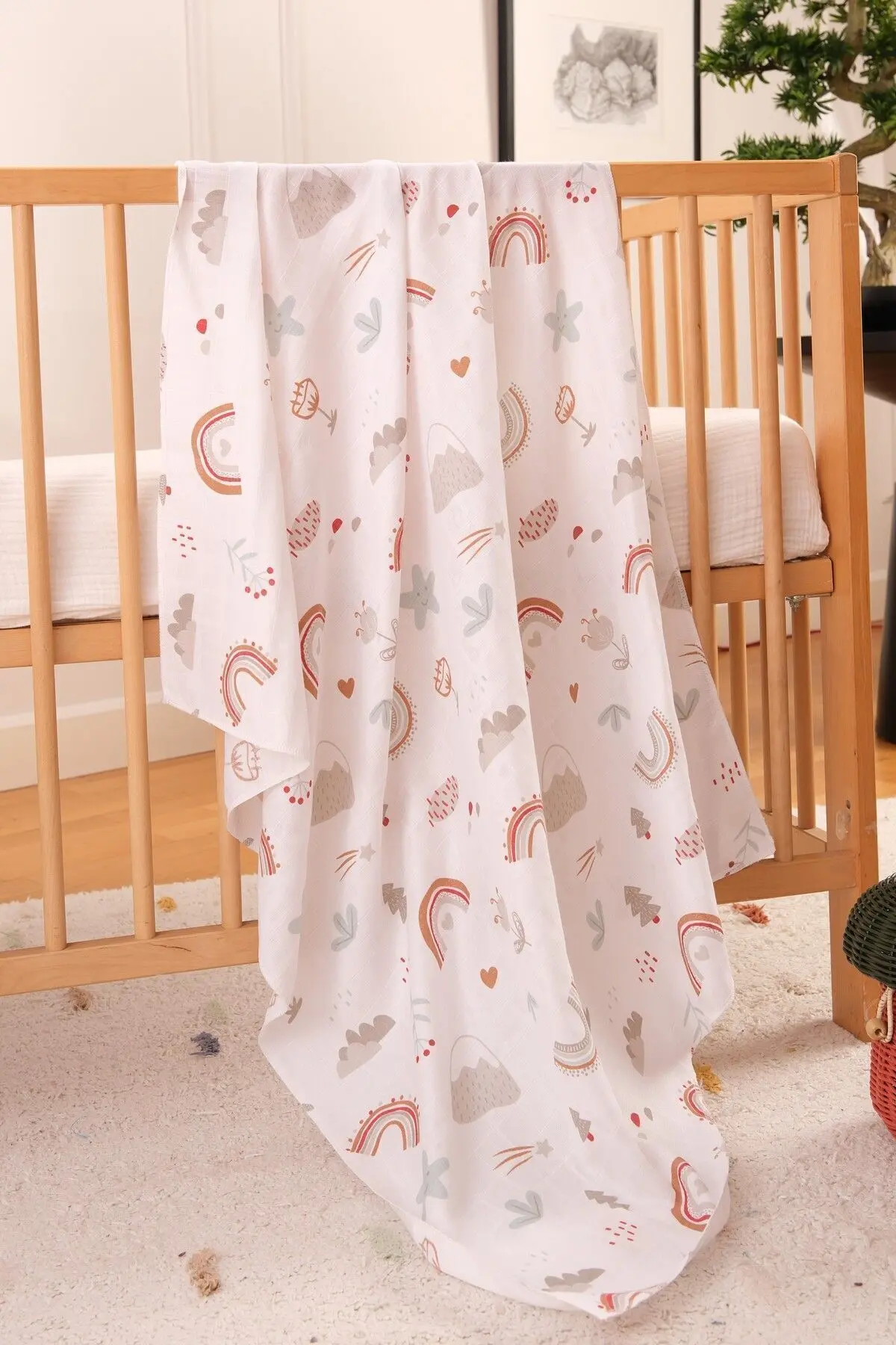 Çok Amaçlı Müslin Örtü & Battaniye 3'lü Set %100 Pamuk Oeko-teks Sertifikalı 80x80 Cm