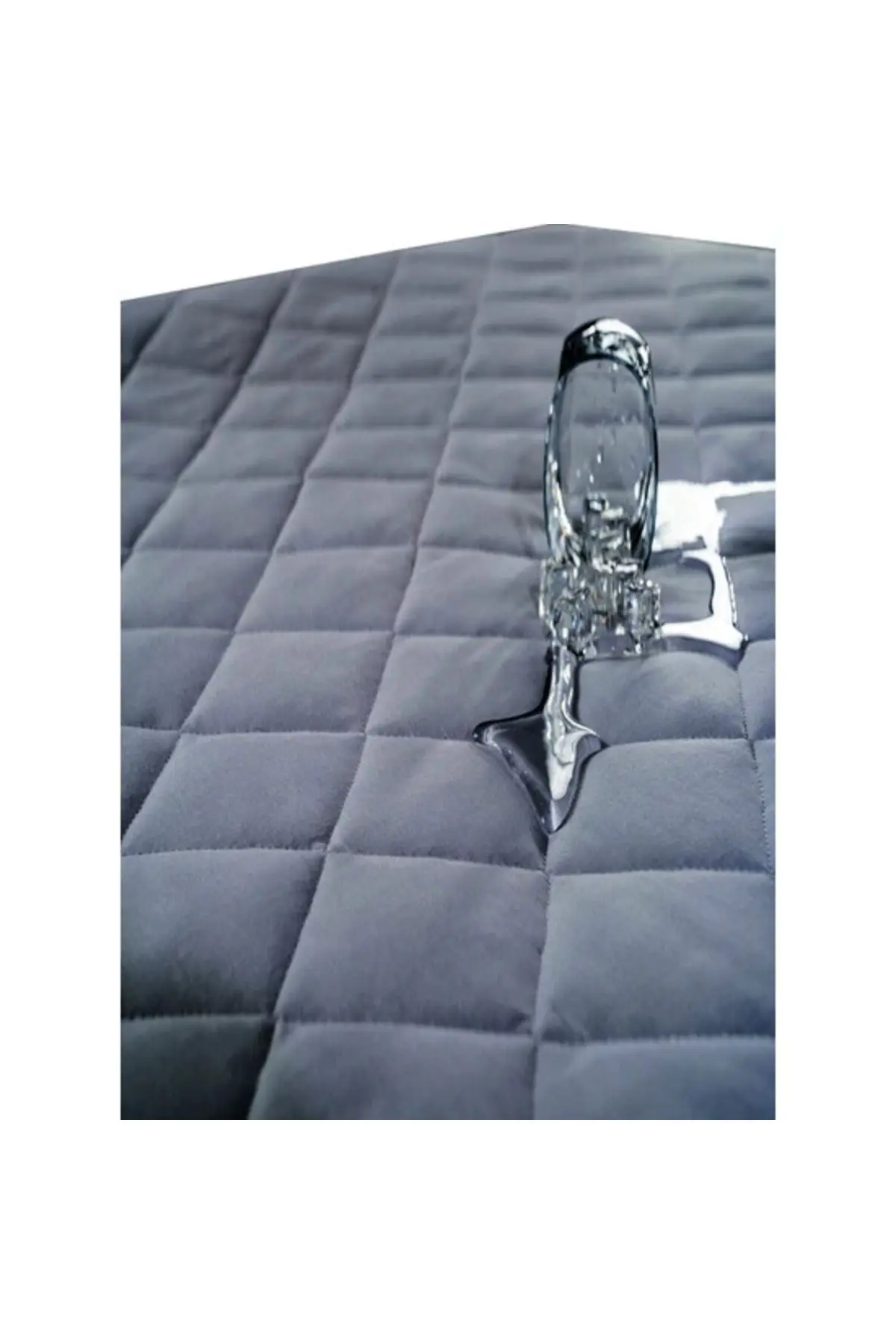 Pamukkale Renkli Alez Gri Kapitone Sıvı Geçirmez Yatak Koruyucu Fitted Alez Çarşaf (16 Ebat)