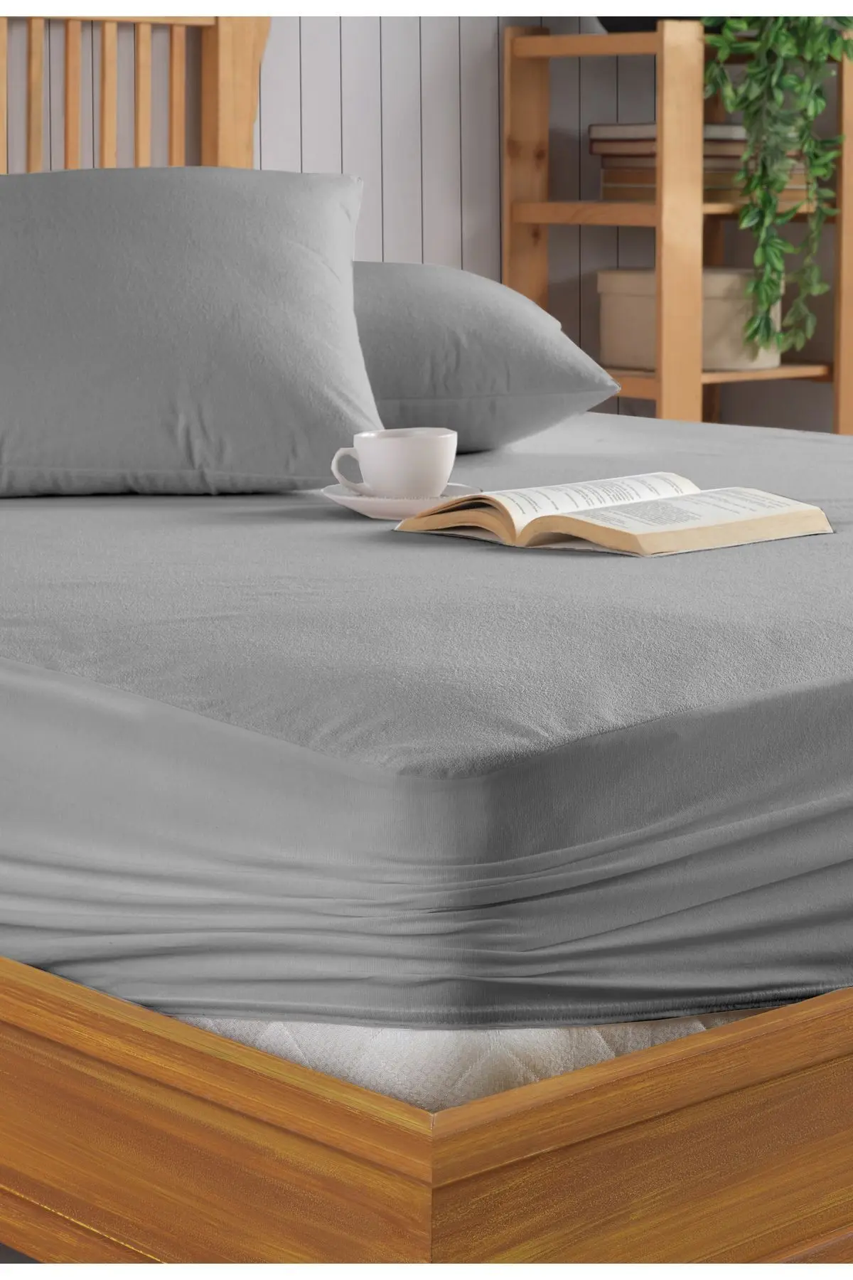 Pamukkale Gri Alez Mikro Fitted Su Sıvı Geçirmez Yatak Koruyucu Alez (16 Farklı Ebat)