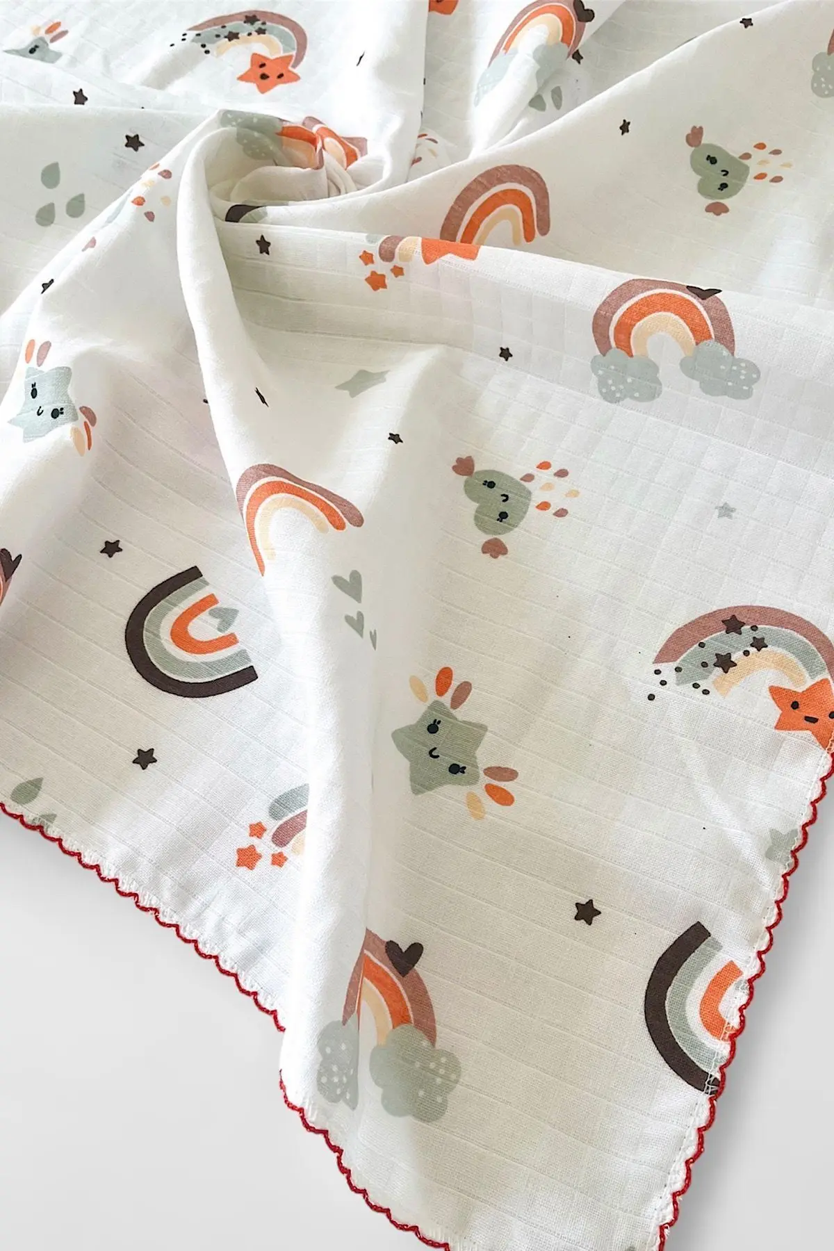 Çok Amaçlı Müslin Örtü 3’lü Set, Müslin Yenidoğan Bebek Battaniyesi, %100 Pamuk Müslin Bez, 80*90 cm