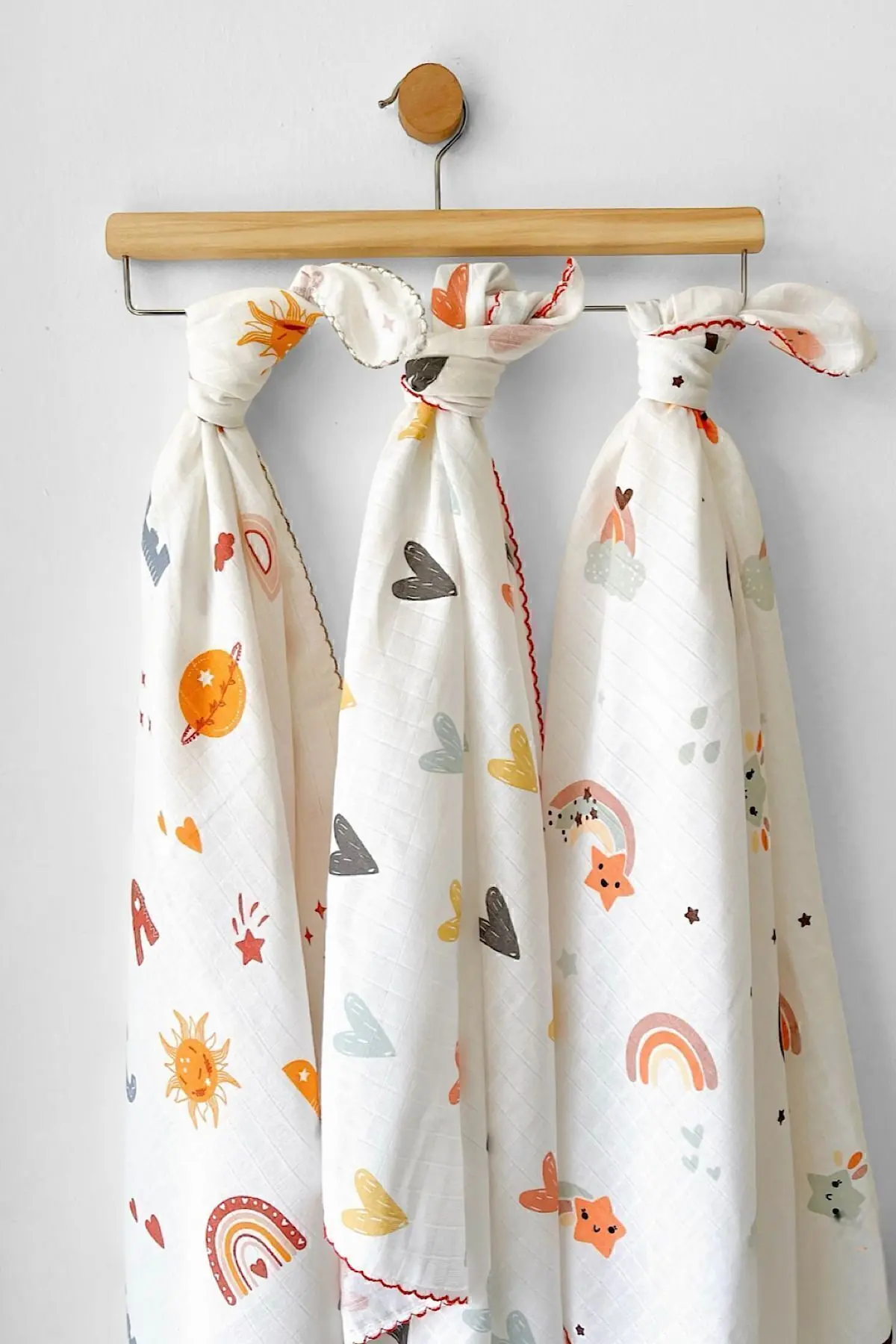 Çok Amaçlı Müslin Örtü 3’lü Set, Müslin Yenidoğan Bebek Battaniyesi, %100 Pamuk Müslin Bez, 80*90 cm