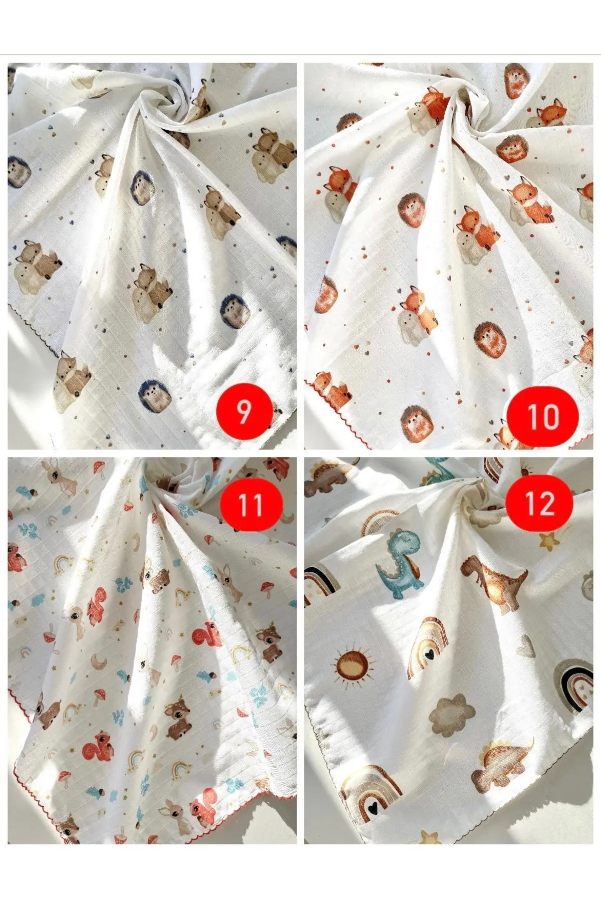 Çok Amaçlı Müslin Örtü, Muslin Bebek Battaniyesi,%100 Pamuk,80*90cm 1 Adet Kendi Setinizi Oluşturun