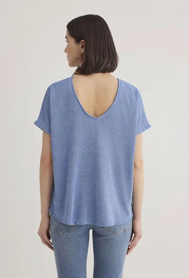 Mavi Dokulu Mavi Basic Tişört Loose Fit / Bol Rahat Kesim 167311-70853