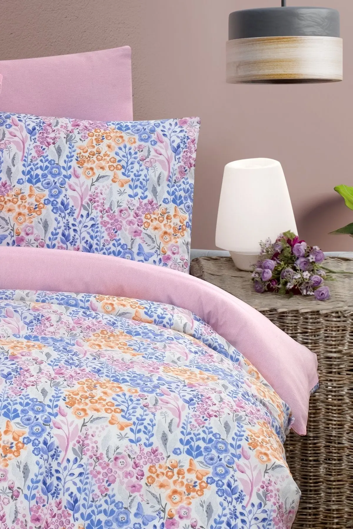 Lastikli Çarşaflı Çift Kişilik Nevresim Takımı Colore