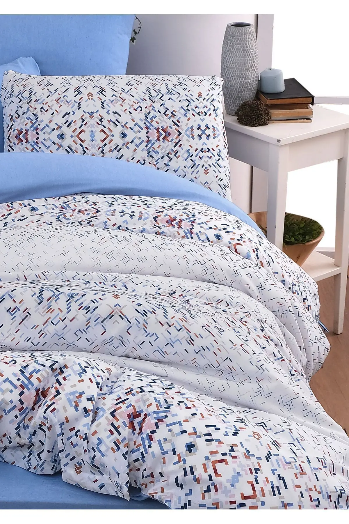 Lastikli Çarşaflı Çift Kişilik Nevresim Takımı Bluem