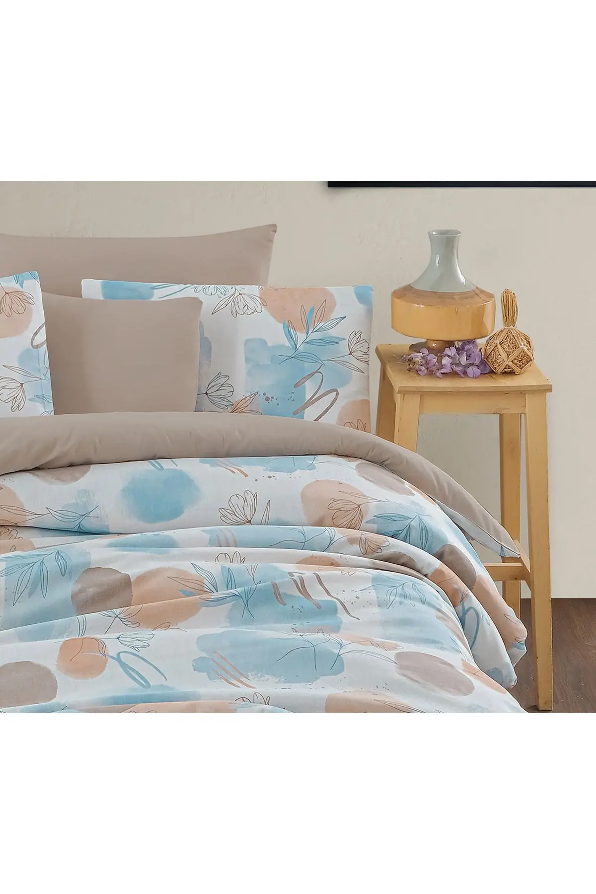 Lastikli Çarşaflı Çift Kişilik Nevresim Takımı Magnolia