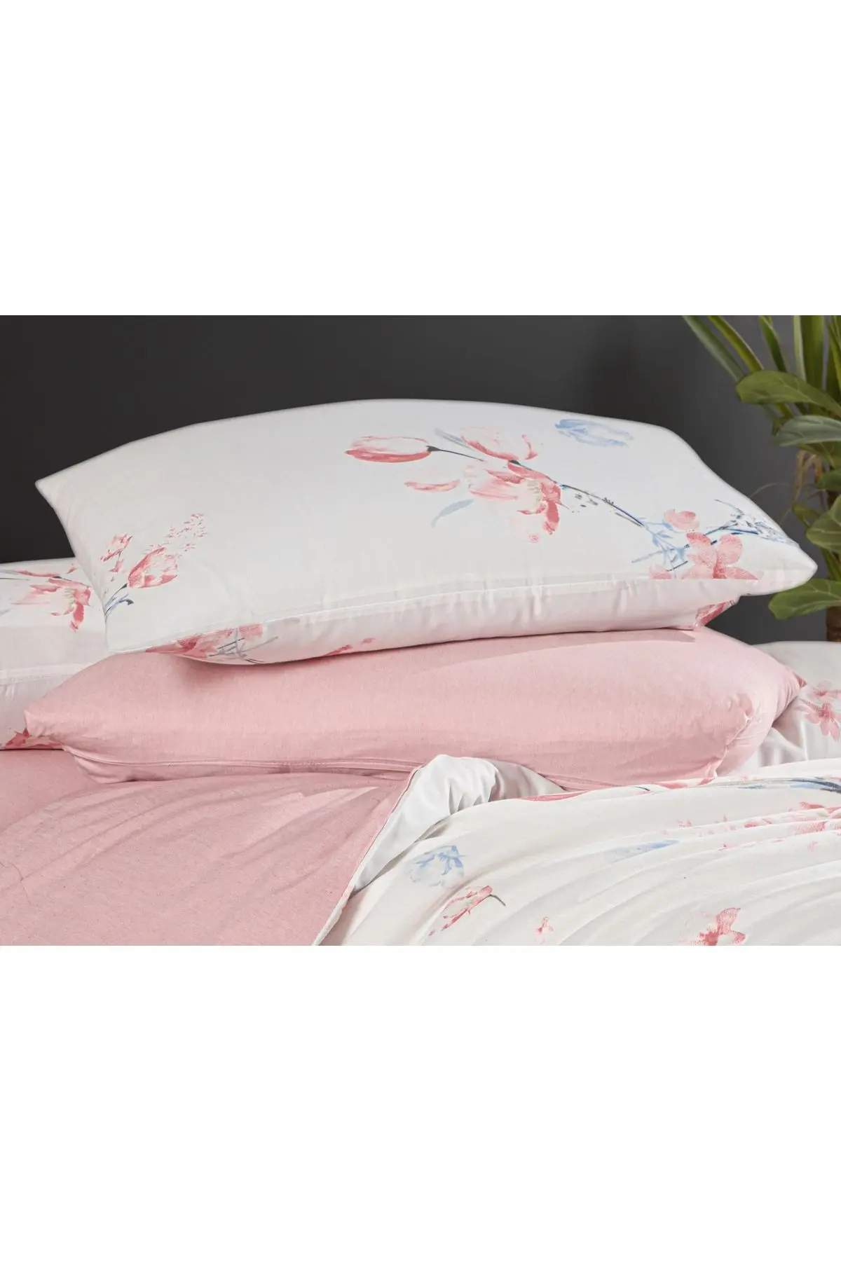 Lastikli Çarşaflı Çift Kişilik Nevresim Takımı  Papavera