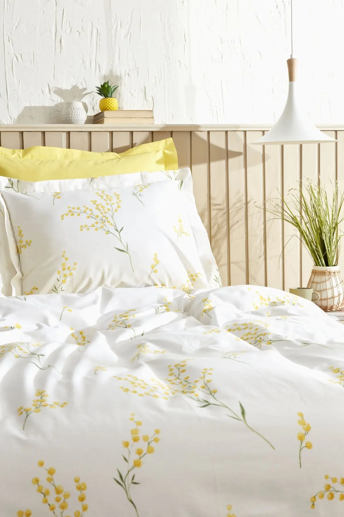 Loretta Sarı %100 Pamuk Çift Kişilik Nevresim Takımı (PP)