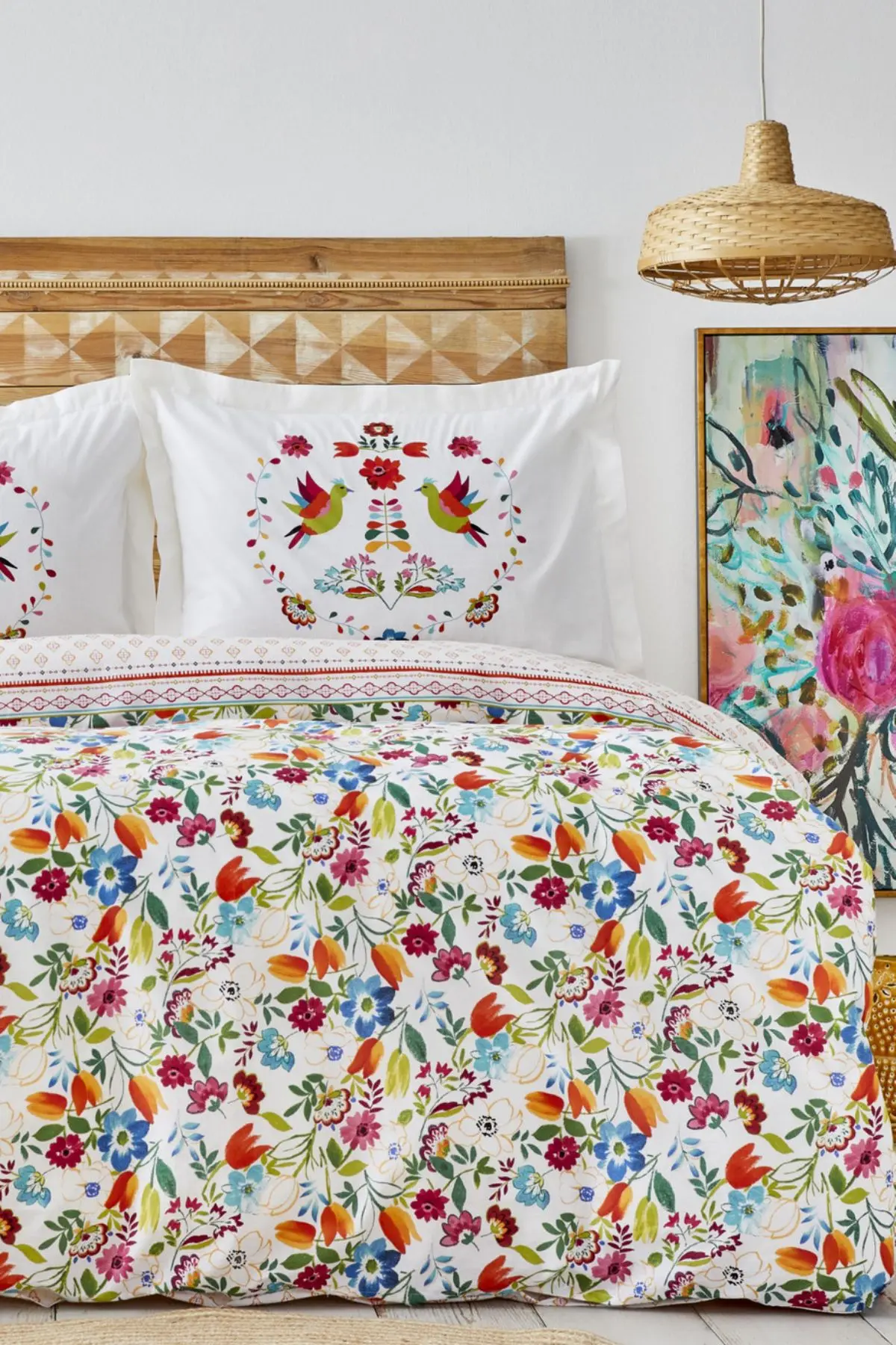 Parlin Fuşya %100 Pamuk Çift Kişilik Nevresim Takımı