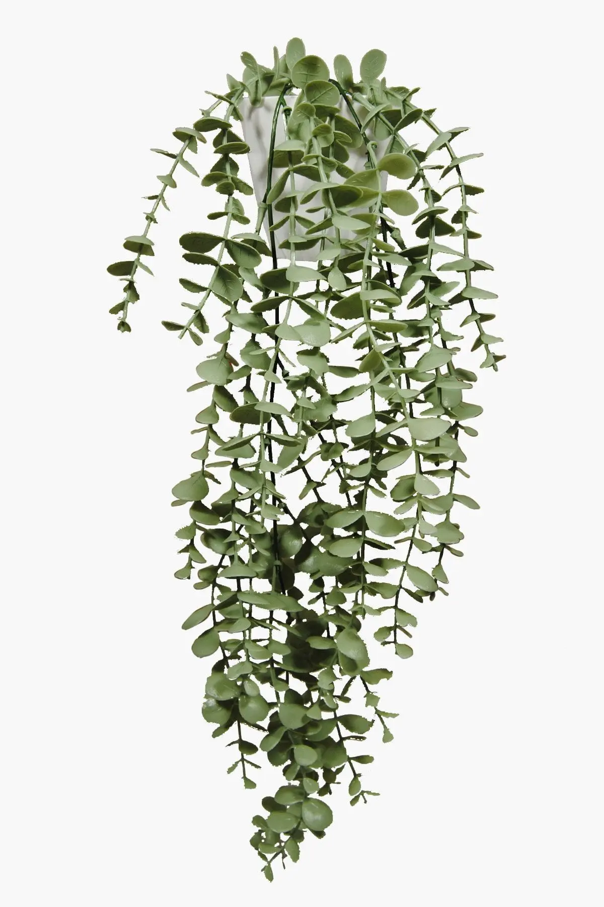 Lilac Home Yapay Çiçek Moblen Mika Elmas Beyaz Saksıda Pastel Yeşili Okaliptus Sarkıtı