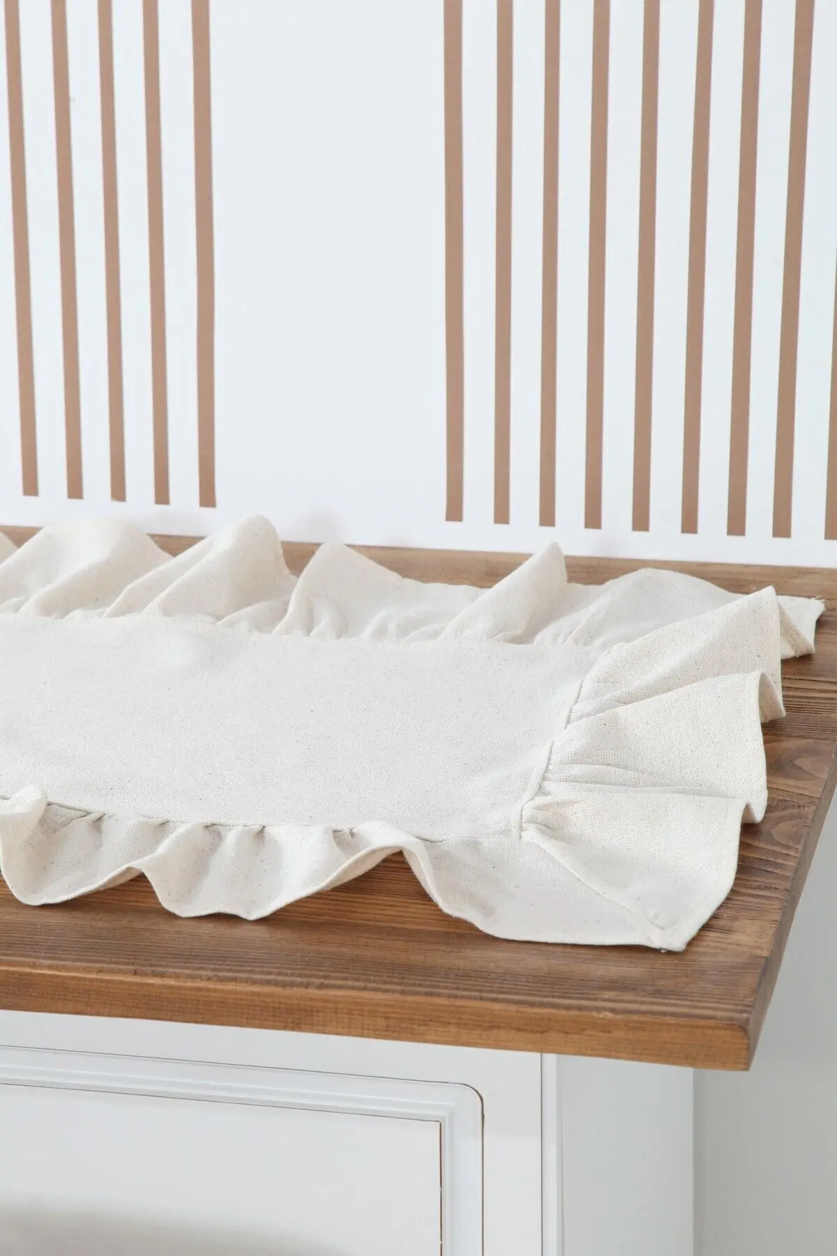 Naturel Fırfırlı Runner Vintage 40x110 Cm