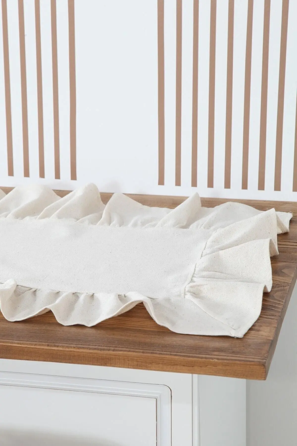 Naturel Fırfırlı Runner Vintage 50x130 Cm