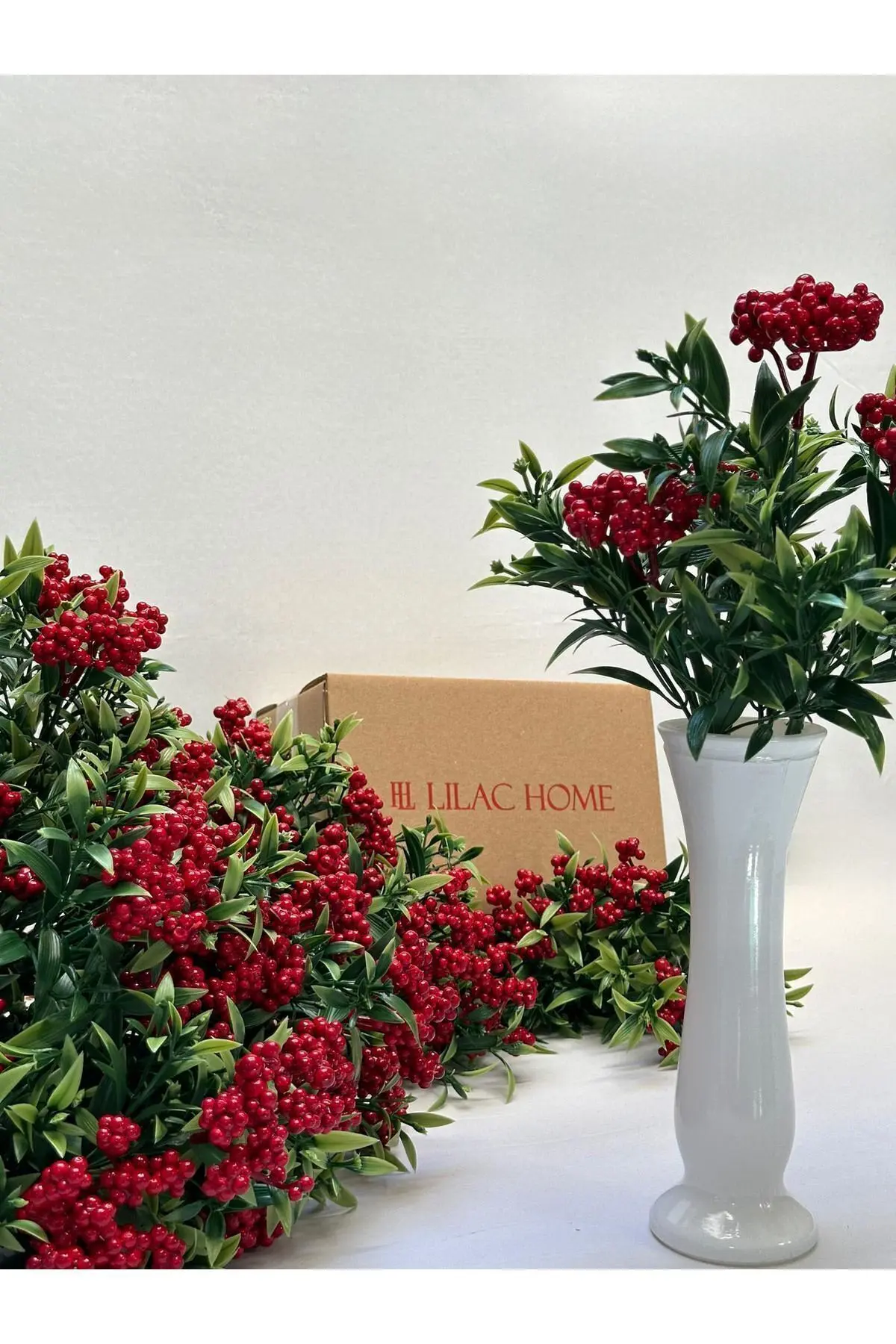 Yapay Çiçek 5 Dallı Yoğun Yapraklı Kokina Demeti Yeni Yıla Özel Üretim