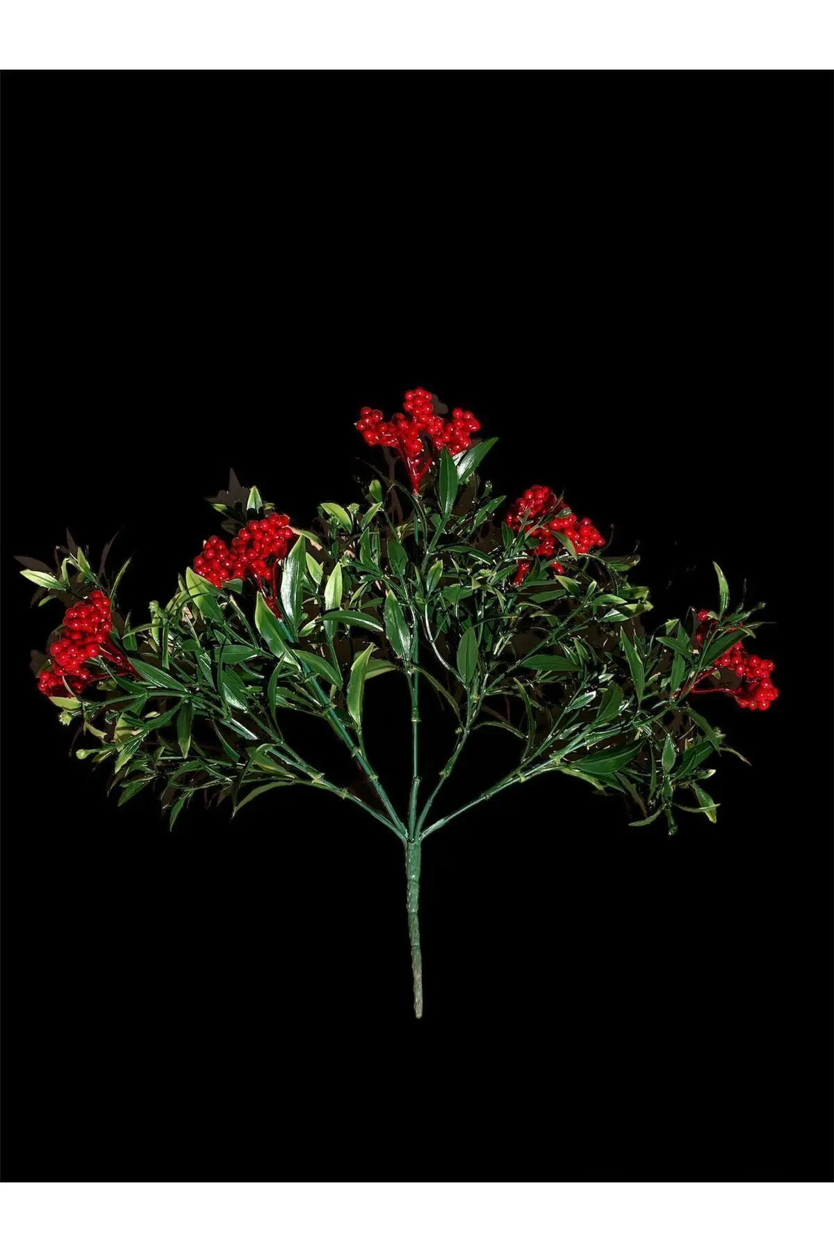 Yapay Çiçek 5 Dallı Yoğun Yapraklı Kokina Demeti Yeni Yıla Özel Üretim