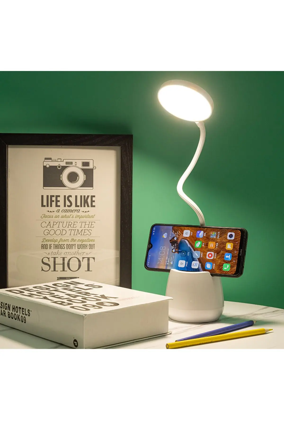 3 Renk Şarjlı 24 Led Çalışma Okuma Işığı Kademeli Masa Lambası Ayarlanabilir Renk Tonu Ve Parlaklık