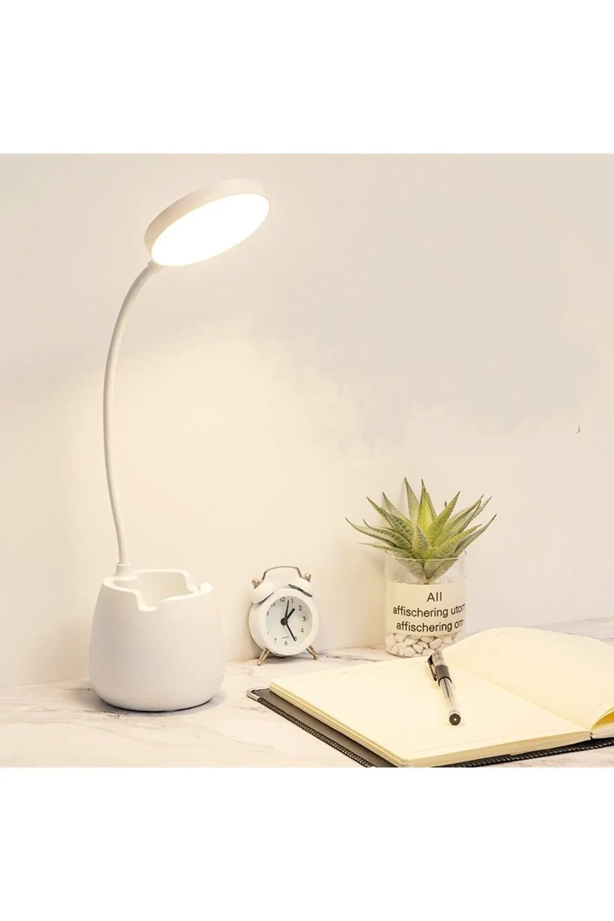 3 Renk Şarjlı 24 Led Çalışma Okuma Işığı Kademeli Masa Lambası Ayarlanabilir Renk Tonu Ve Parlaklık