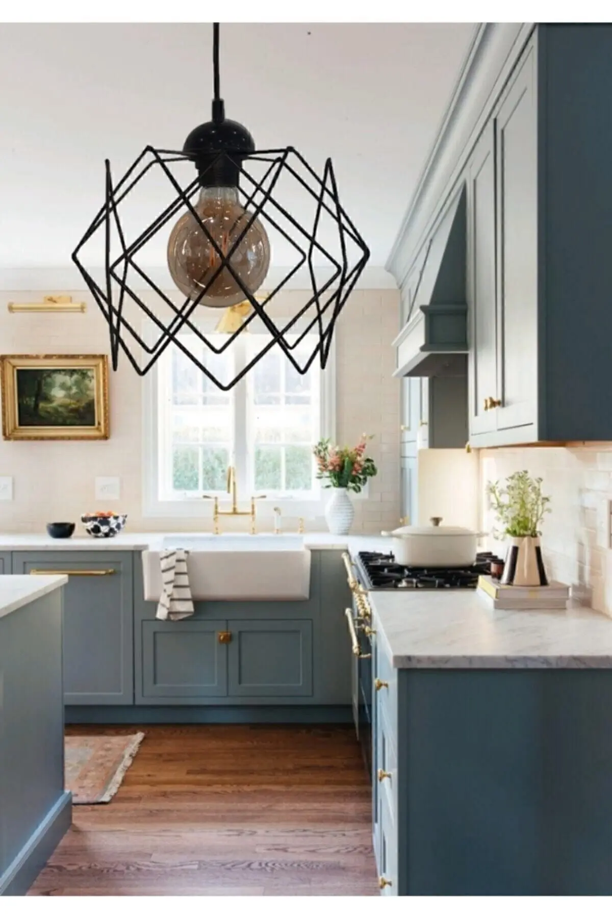 Siyah Çok Kare Tekli Sarkıt Avize (CAMSIZ)