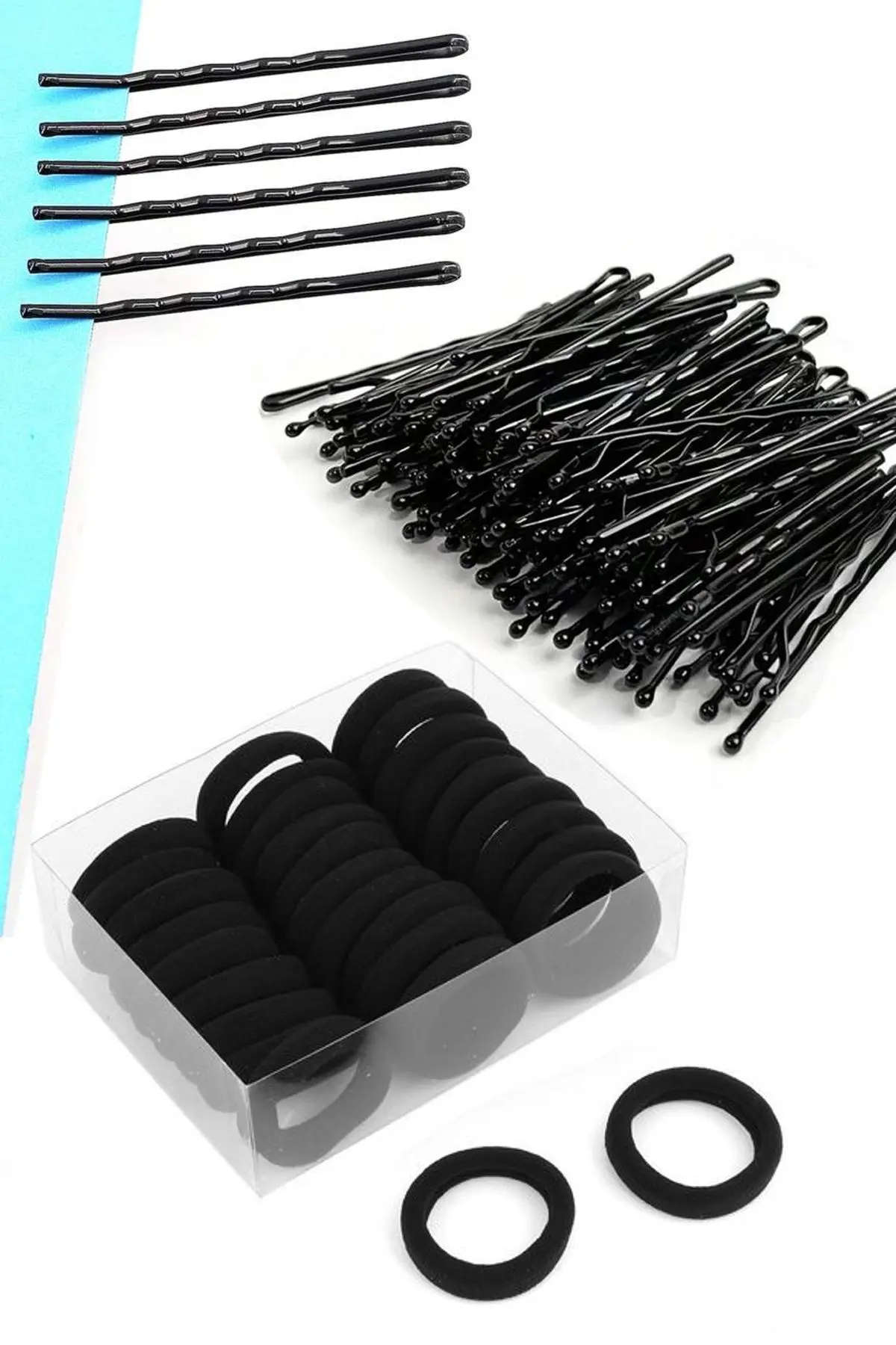 C&E Design Siyah Profesyonel Tel Toka Lastik Toka Toplam 100'lü Set