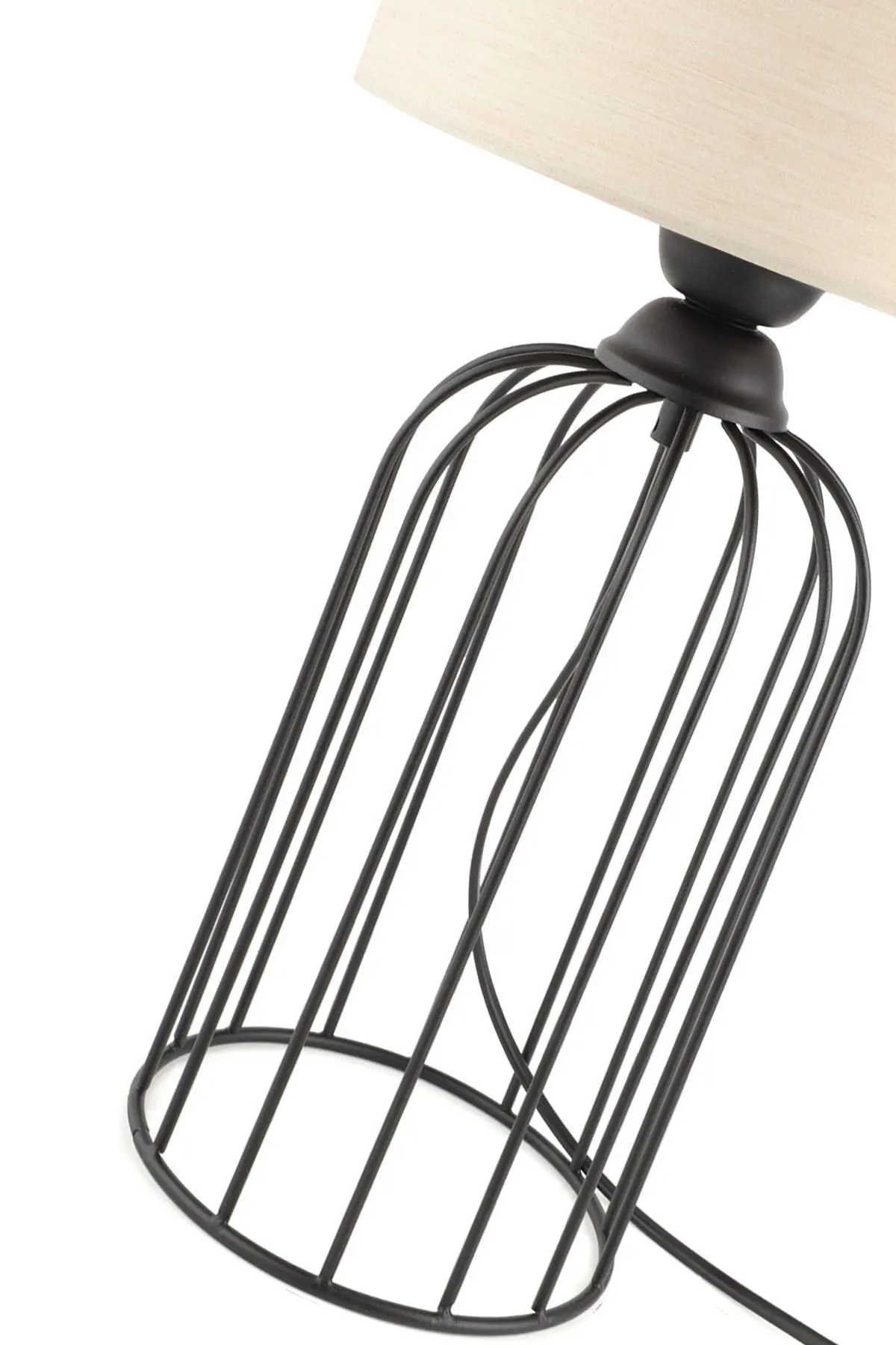 Tema Masa Lambası Siyah Bej Şapka