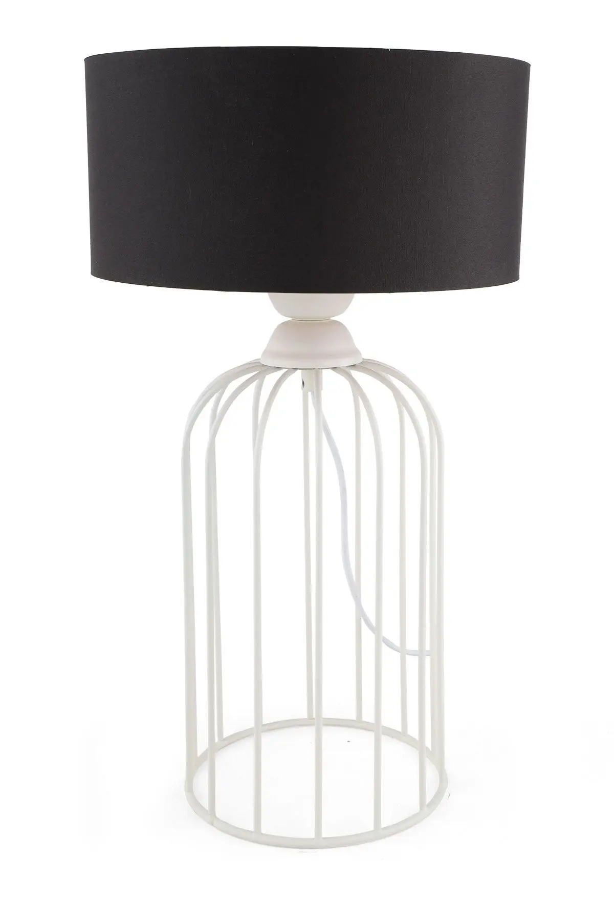 Tema Masa Lambası Beyaz Siyah Şapka