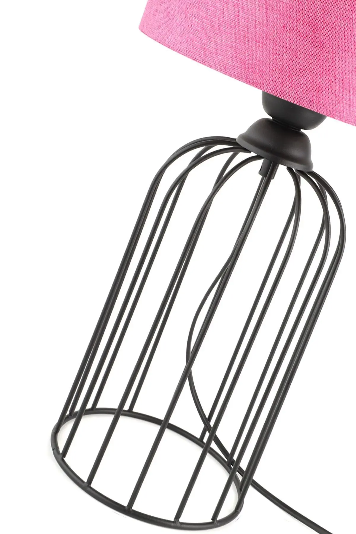 Tema Masa Lambası Siyah Pembe Şapka