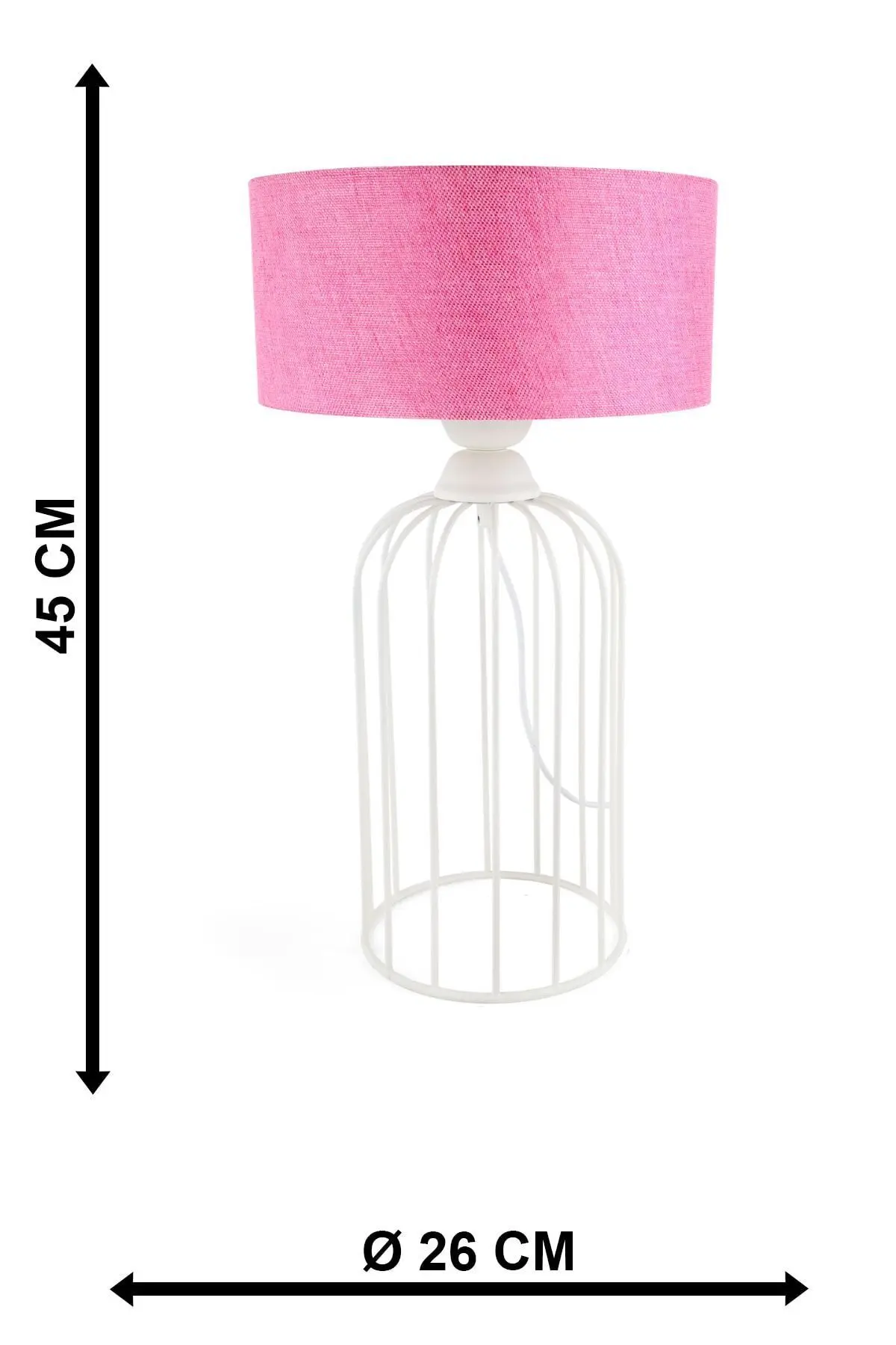 Tema Masa Lambası Beyaz Pembe Şapka