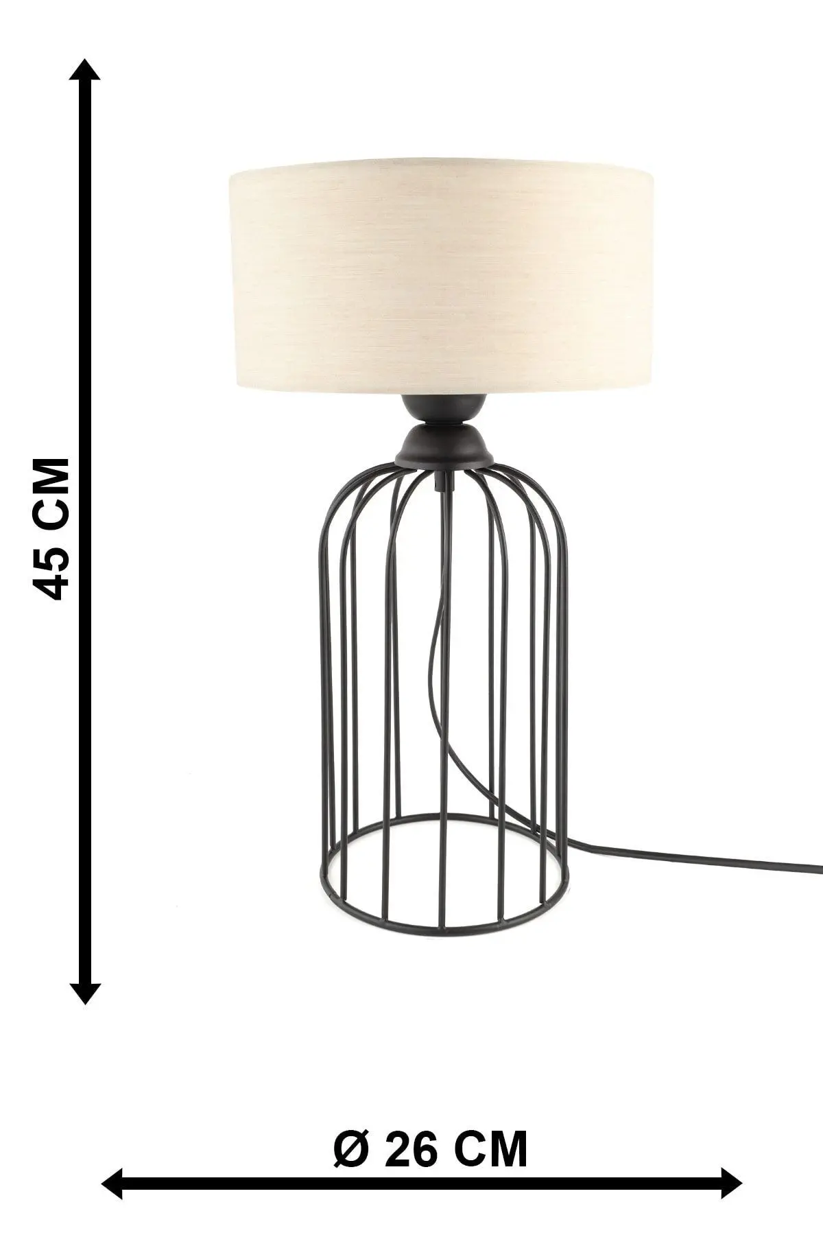 Tema Masa Lambası Siyah Bej Şapka