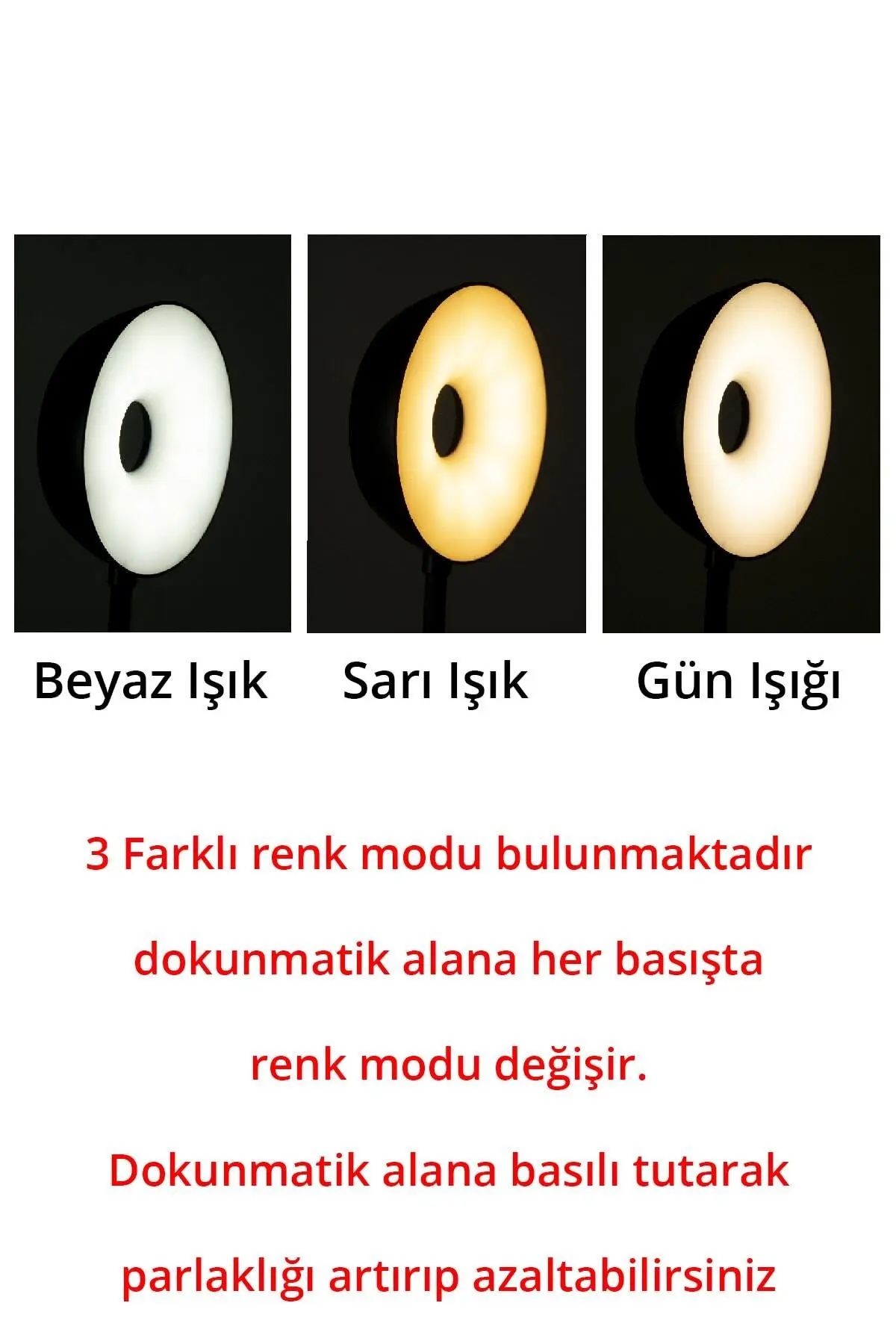 Şarjlı Dokunmatik 20 Led  Flexible Masa Lambası Beyaz